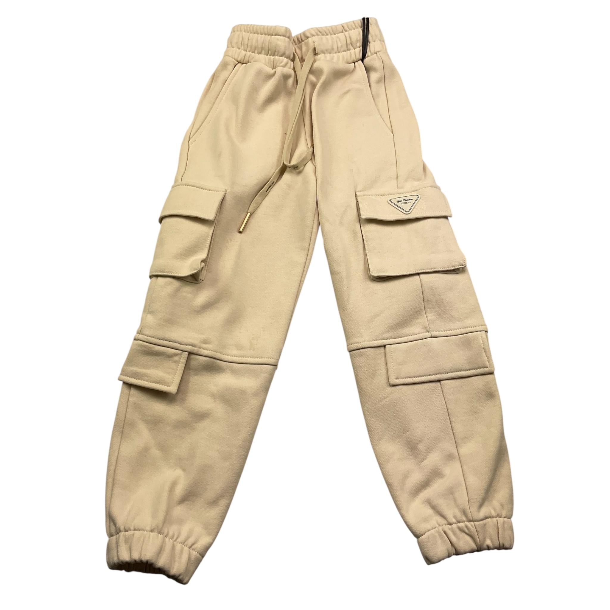 YES LONDON pantalone tuta tinta unita con tasconi Panna per Bambino JR0346 PANNA YES LONDON