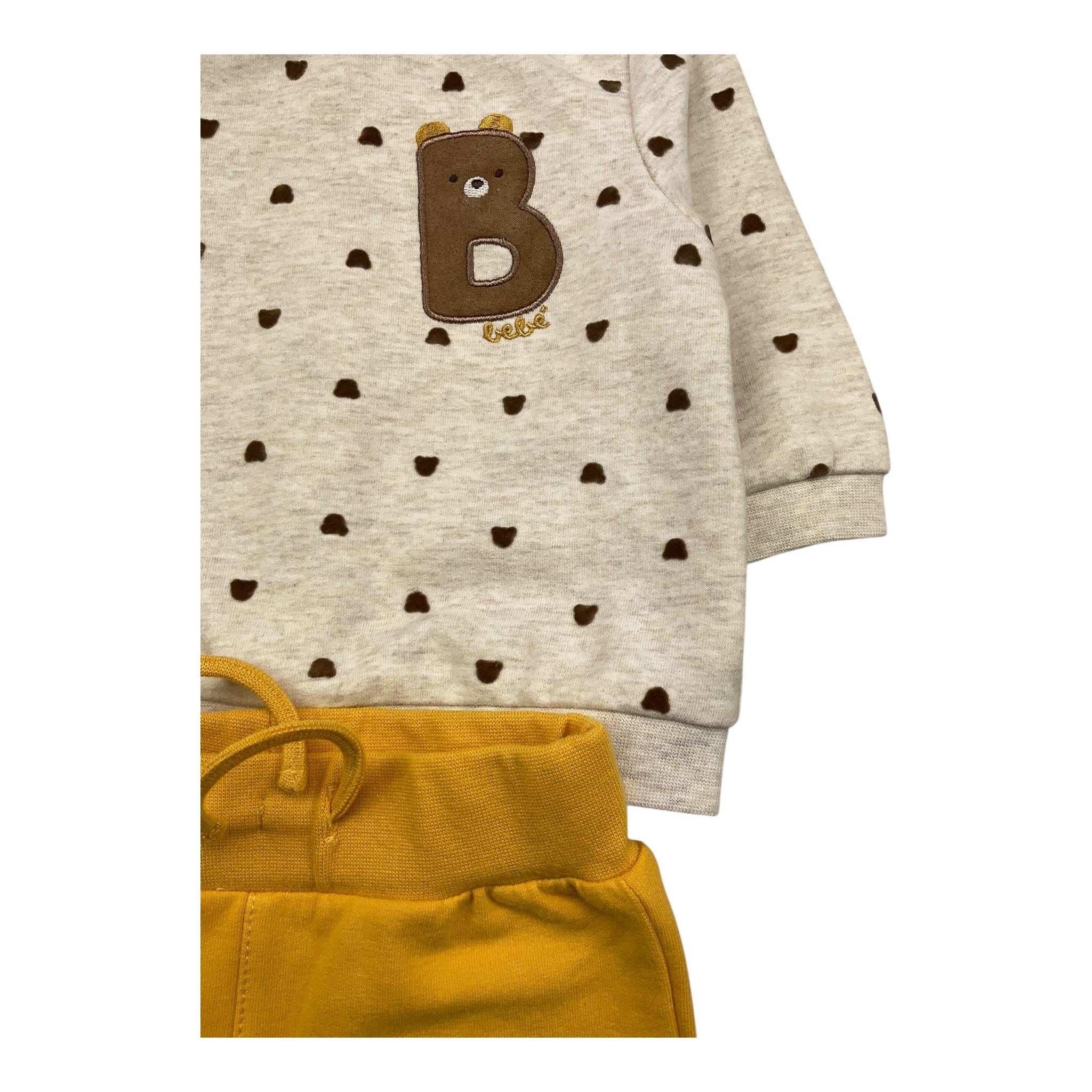 MAYORAL completo 2 pezzi felpa-pantalone bicolore Beige/giallo per Neonato CMMY BEIGE/GIALLO MAYORAL