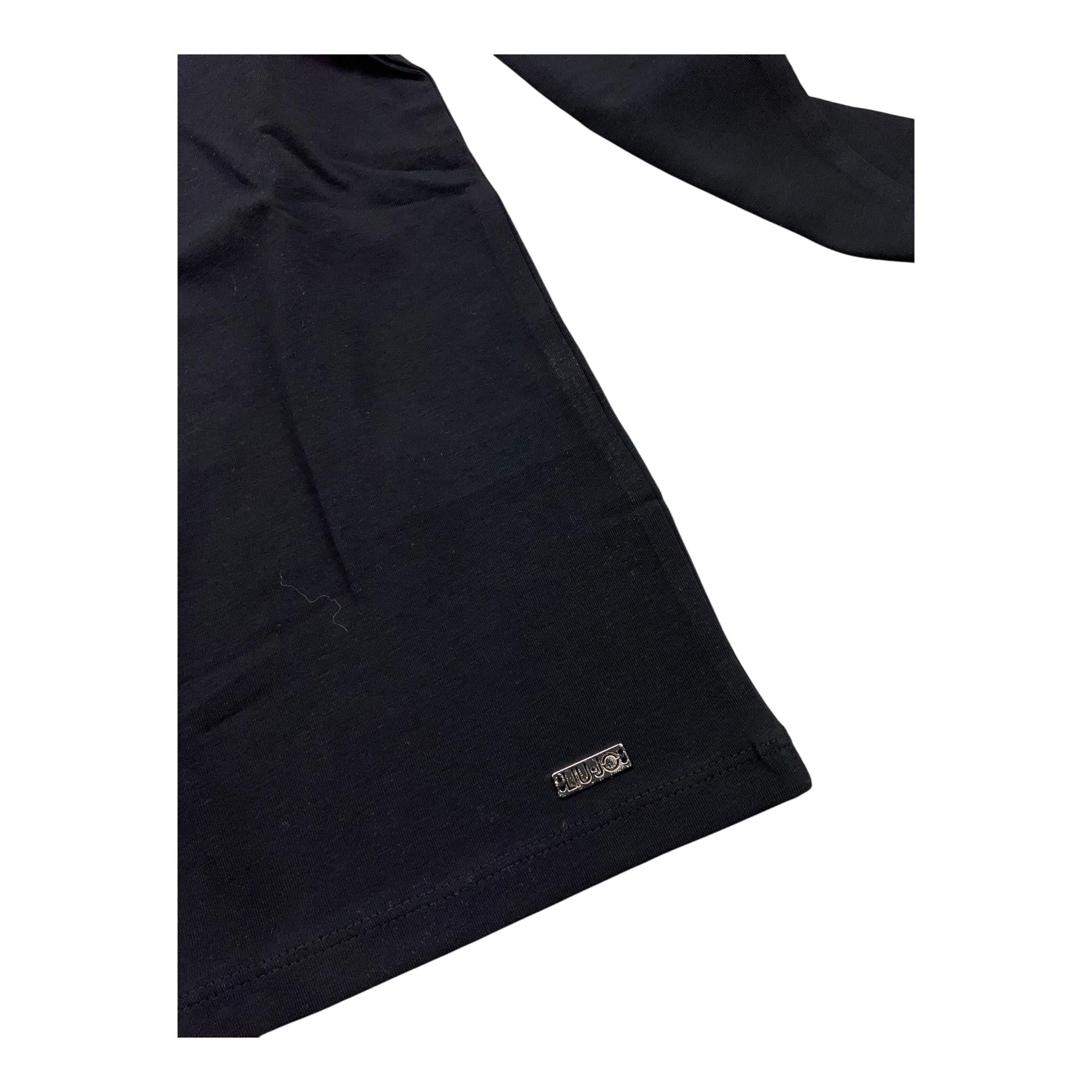 LIU JO shirt girocollo tinta unita con stampa e applicazioni Nero per Bambina GF3123 NERO LIU JO