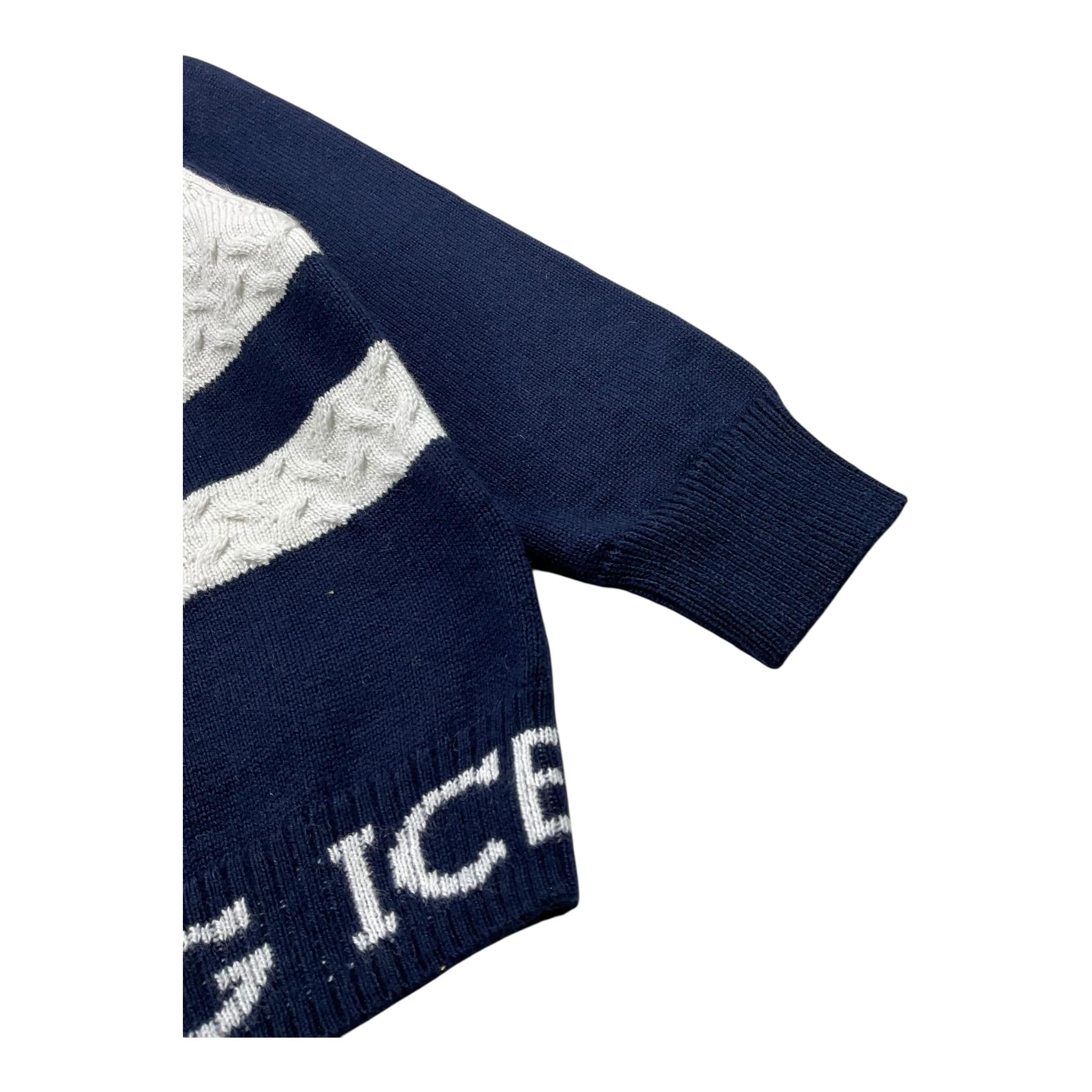 ICEBERG maglia girocollo tinta unita con fantasia Blu per Neonato MGICE5311B BLU ICEBERG
