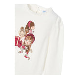 MAYORAL shirt tinta unita con stampa in contrasto Panna per Bambina 4065 PANNA MAYORAL