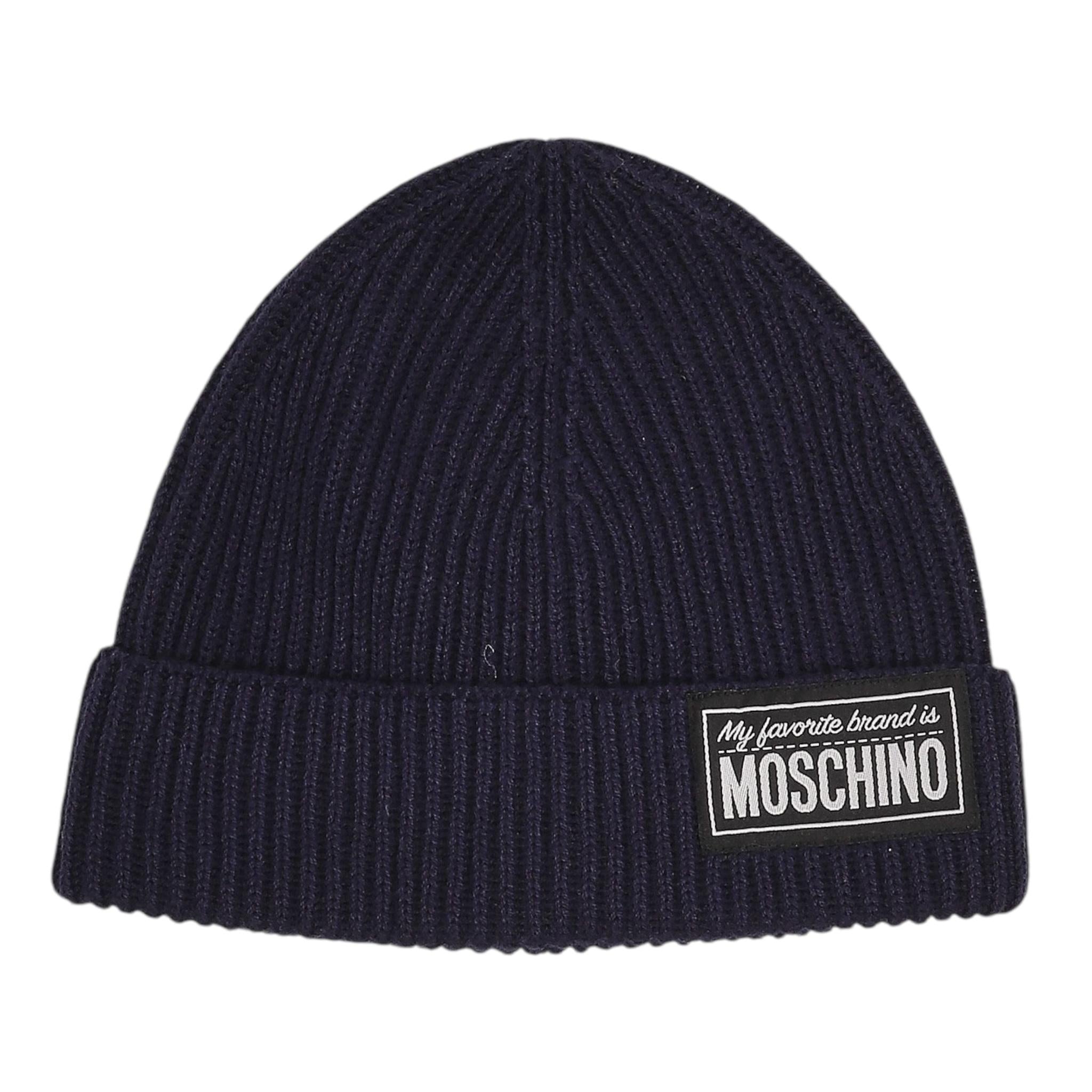 MOSCHINO cappelli tinta unita con stampa logo Blu per Bambina HUXO2I BLU MOSCHINO