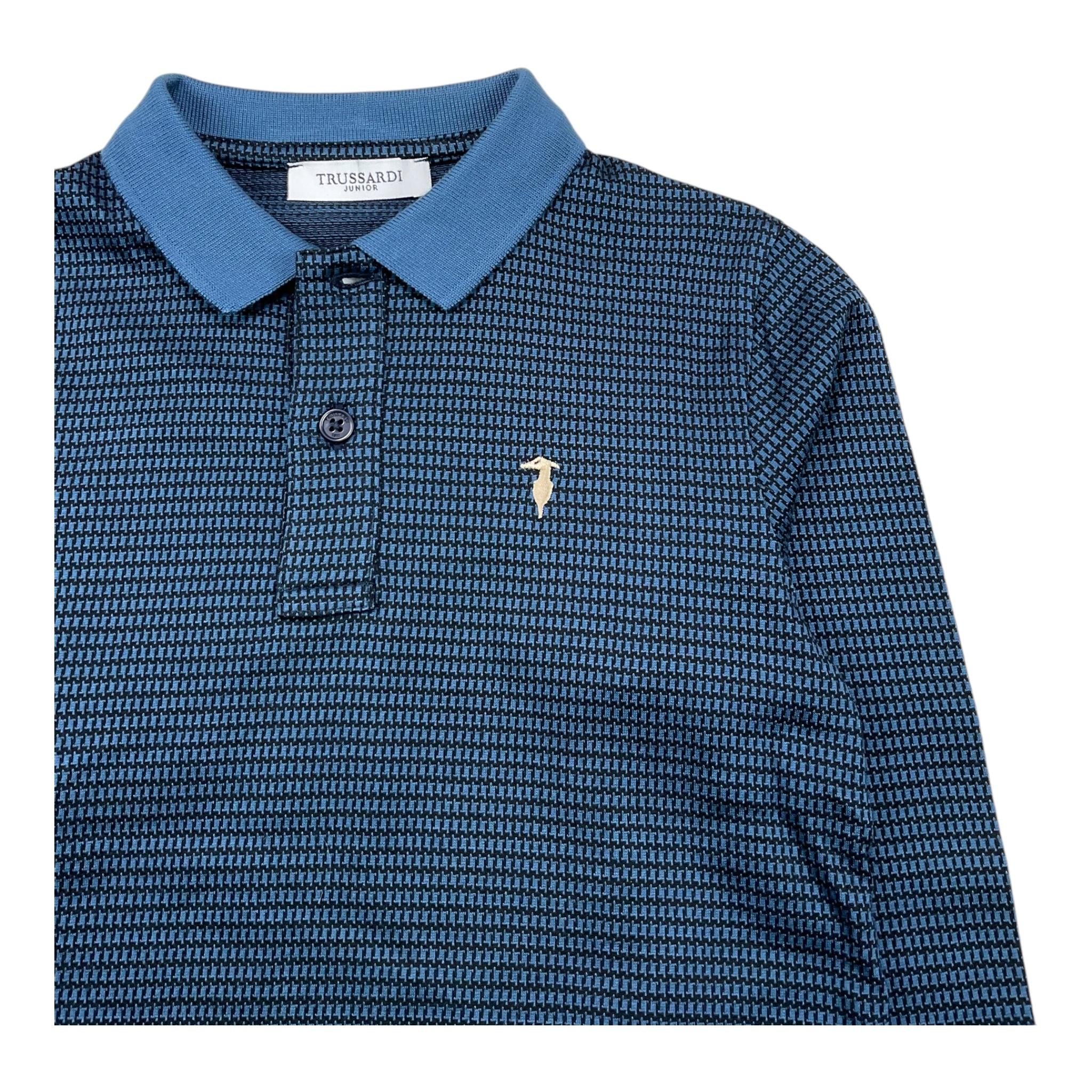 TRUSSARDI polo manica lunga stampa fantasia Blu per Bambino TBA25117 BLU TRUSSARDI