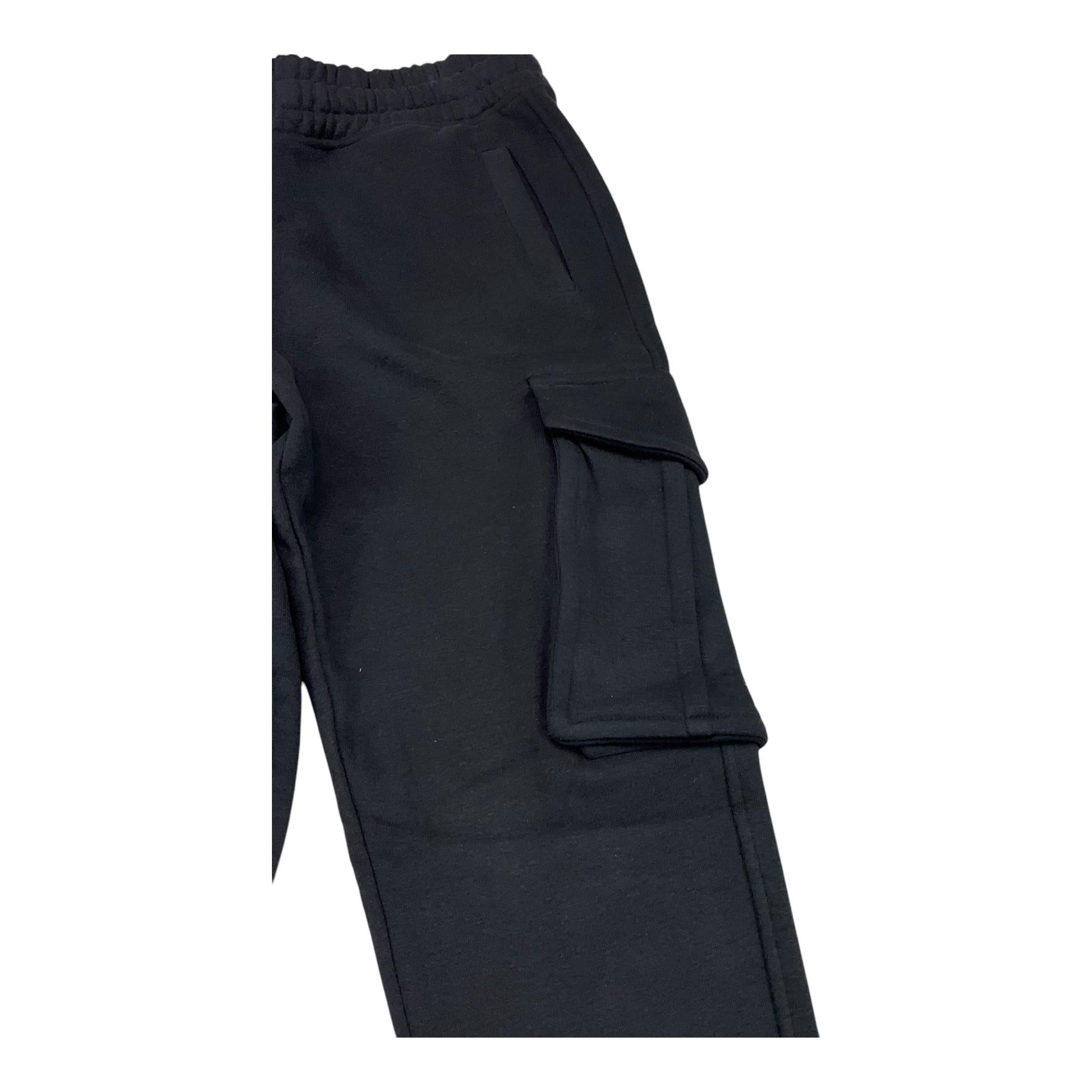 DATCH pantalone tuta tinta unita con tasconi Nero per Bambino DTH1808 NERO DATCH