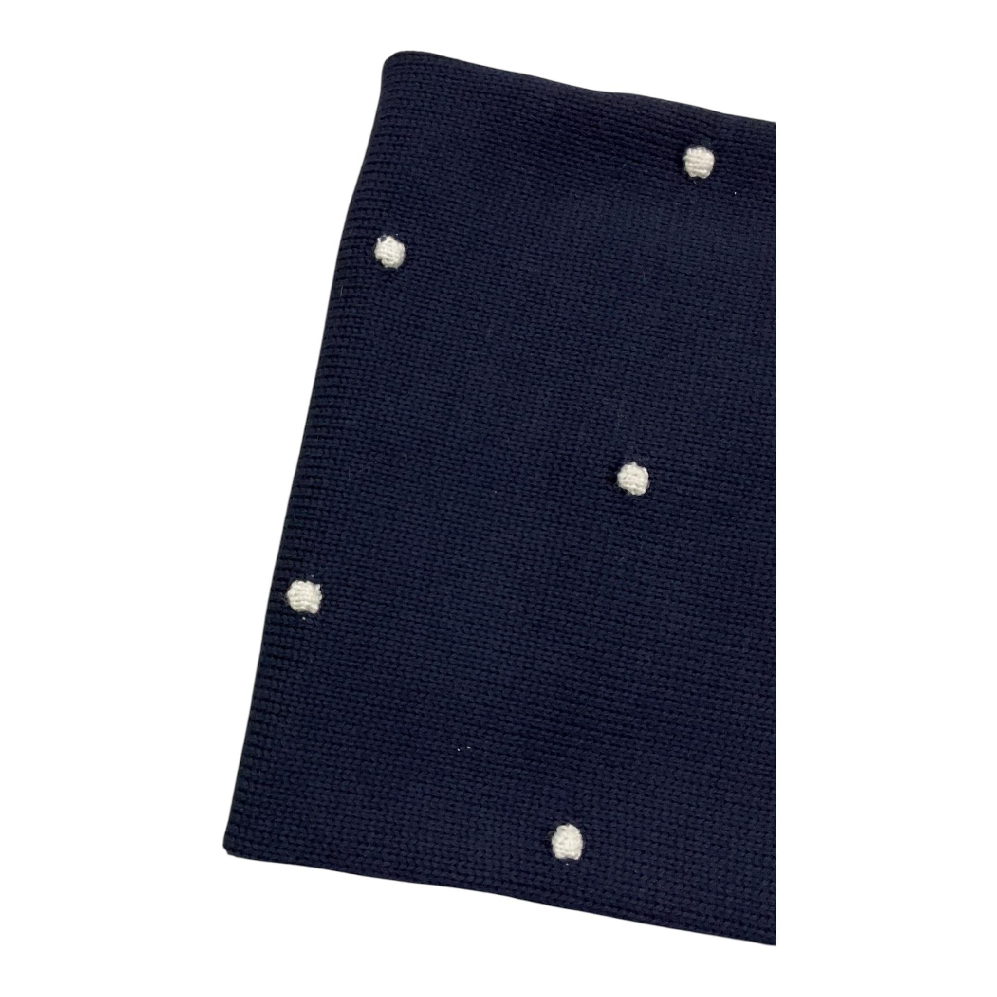 LITTLE BEAR coperta tinta unita con ricami in contrasto Blu per Neonato 9114 BLU LITTLE BEAR