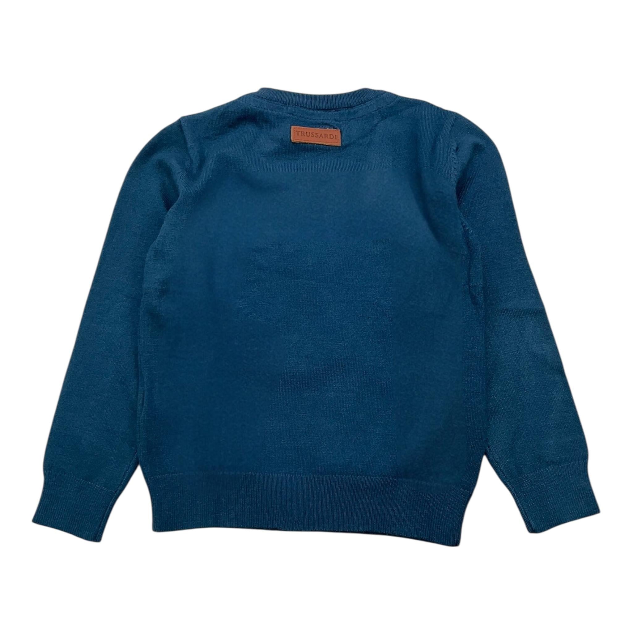 TRUSSARDI maglia girocollo tinta unita con stampa Blu per Neonato TIA24063MAN BLU TRUSSARDI