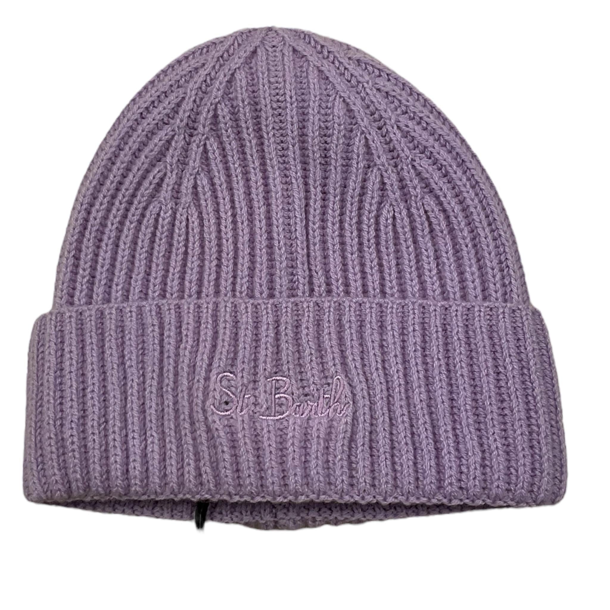 SAINT BARTH cappello tinta unita con logo Lilla per Bambina LILAS LILLA SAINT BARTH