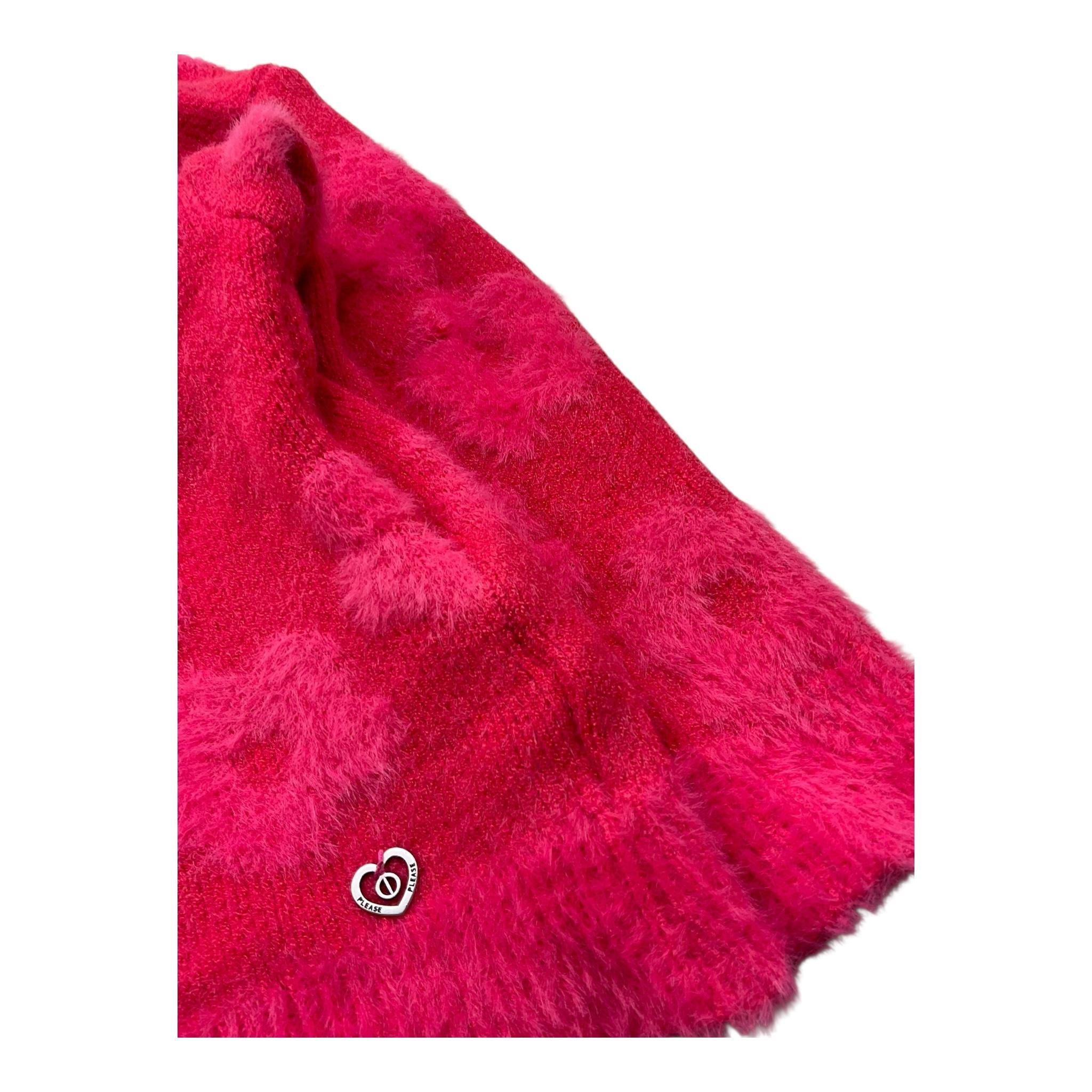 PLEASE maglia tinta unita mezzo collo con fantasia Fuxia per Neonata NB21230G65N FUXIA PLEASE