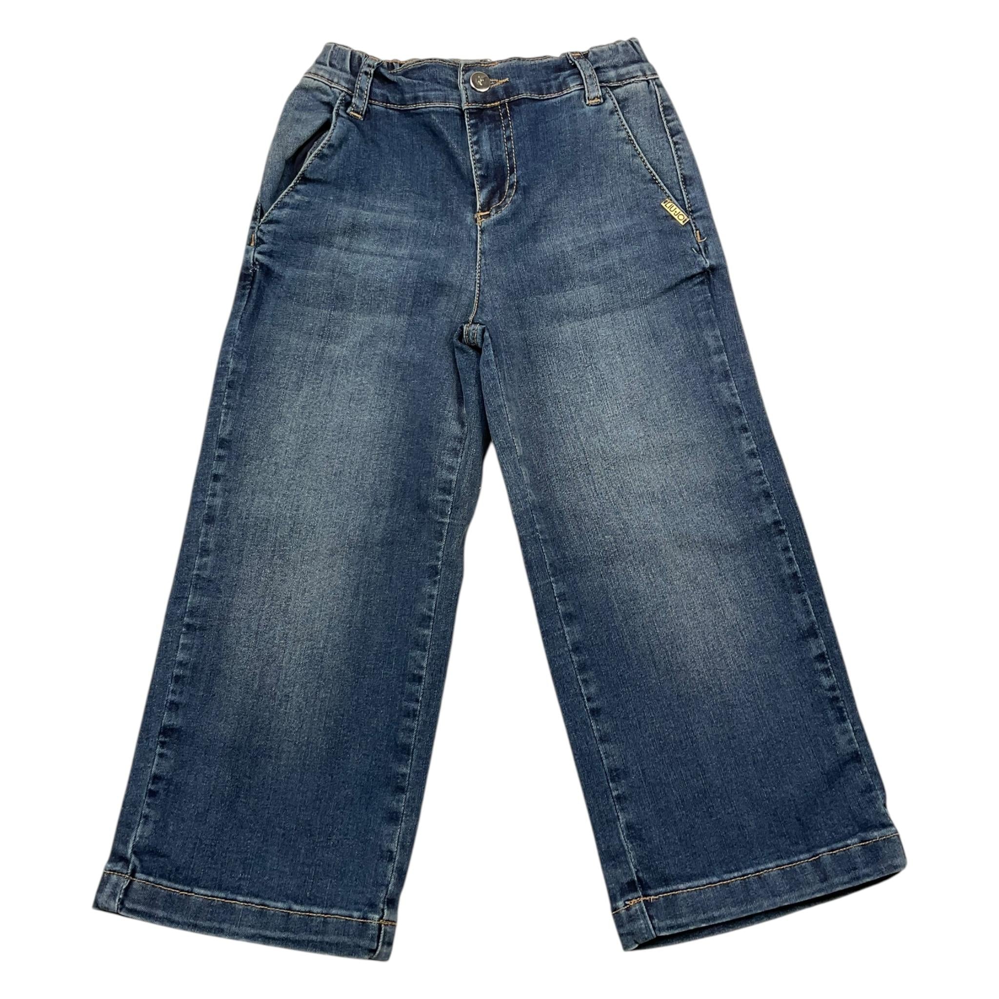 LIU JO jeans tinta unita modello palazzo Blu per Bambina KF2178 BLU LIU JO