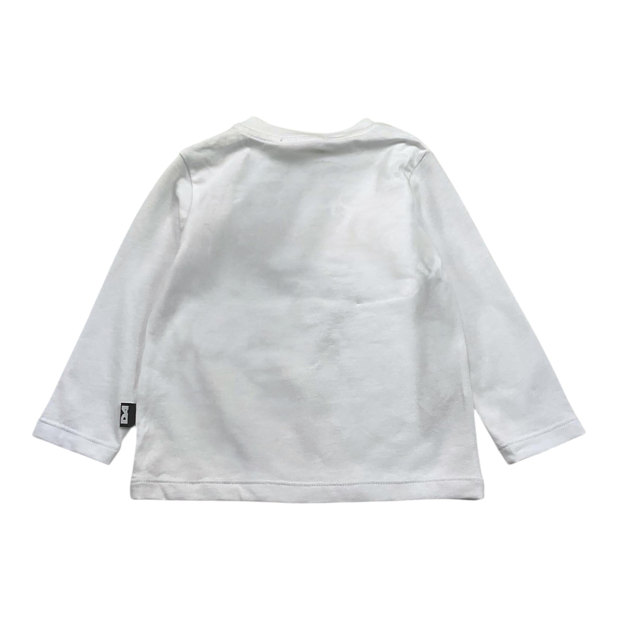 DANIELE ALESSANDRINI shirt girocollo tinta unita con stampa Bianco per Neonato 1291M00061 BIANCO DANIELE ALESSANDRINI