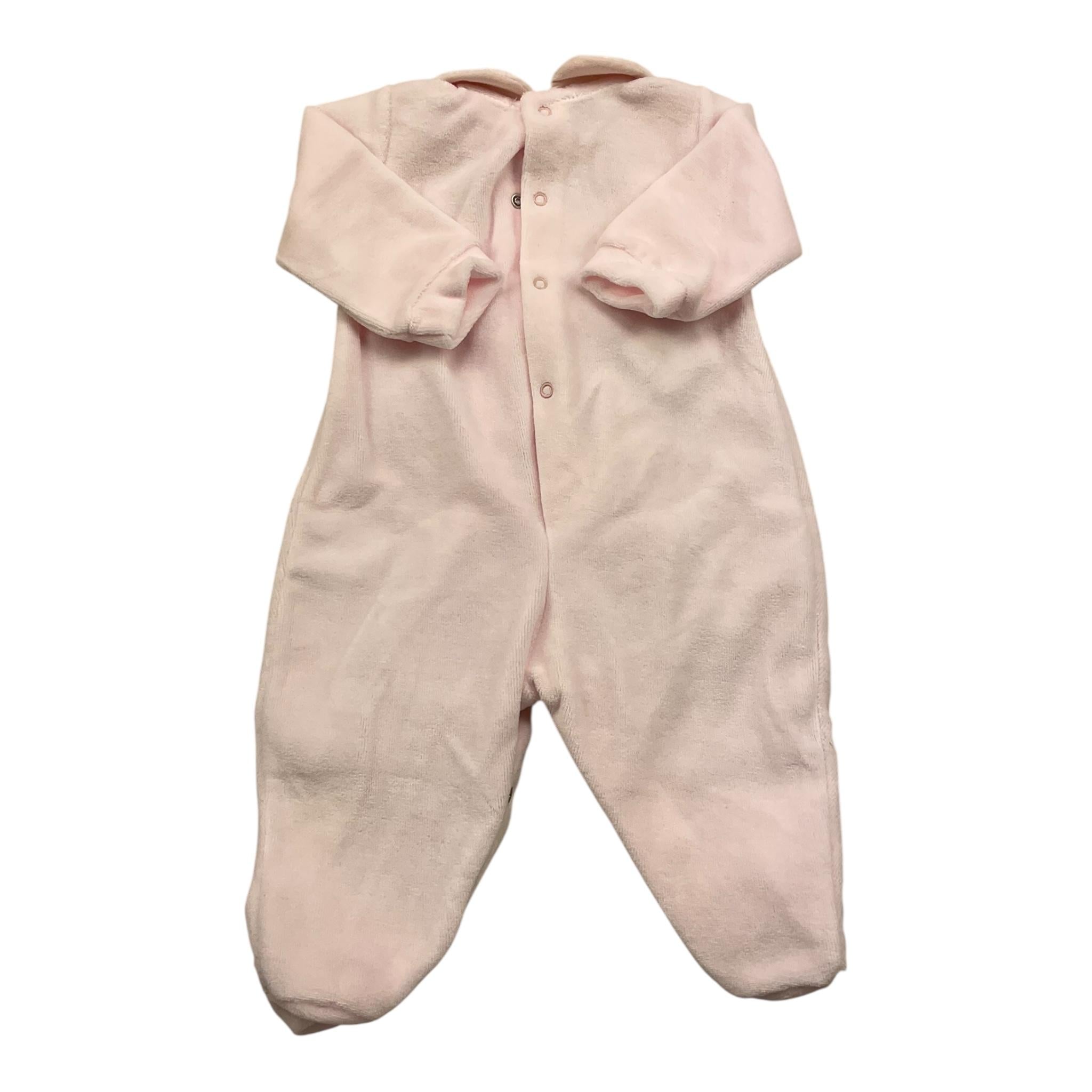 LALALU' tutina manica lunga tinta unita in ciniglia Rosa per Neonata TCL06NX ROSA LALALU'