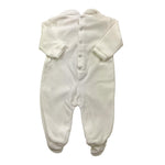 STORY LORIS tutina in ciniglia tinta unita con applicazione fiocco Bianco per Neonata 56633 BIANCO STORY LORIS