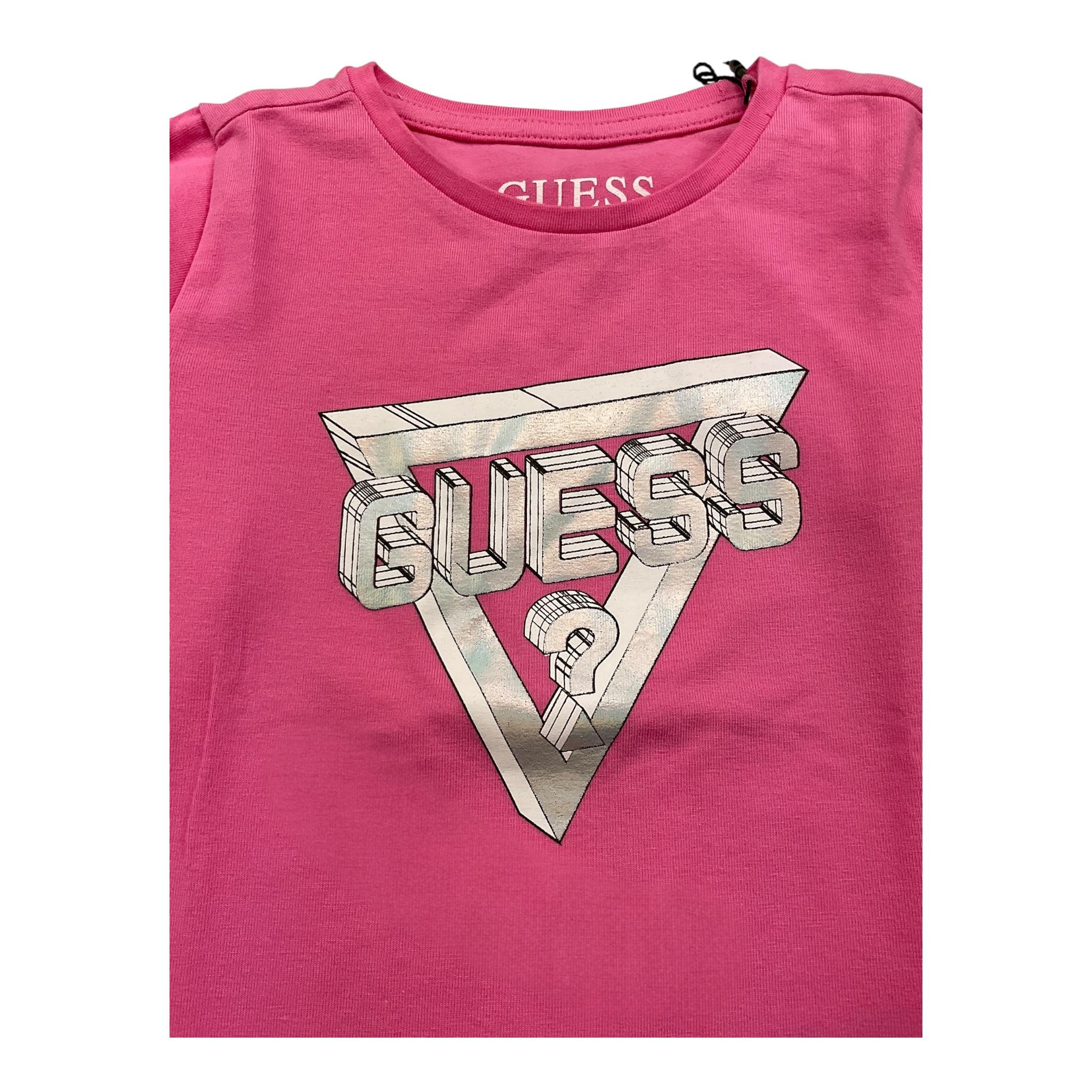 GUESS shirt gircollo tinta unita con logo Rosa per Neonata K2BI16J1311 ROSA GUESS