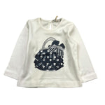 EMC shirt gircollo tinta unita con stampa Bianco per Neonata BX2285 BIANCO EMC
