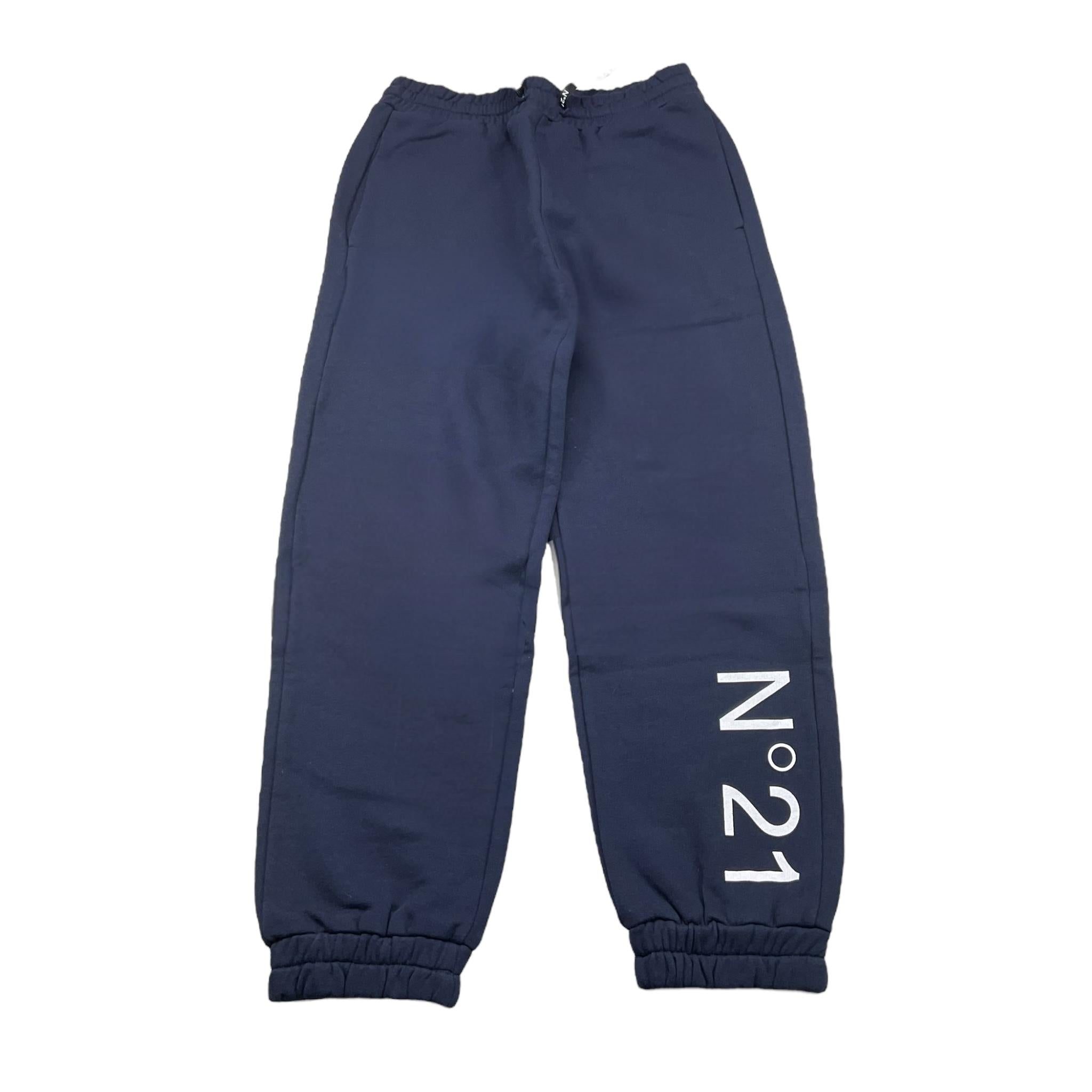 N°21 pantalone modello tuta tinta unita con logo Blu per Bambino N21615 BLU N°21