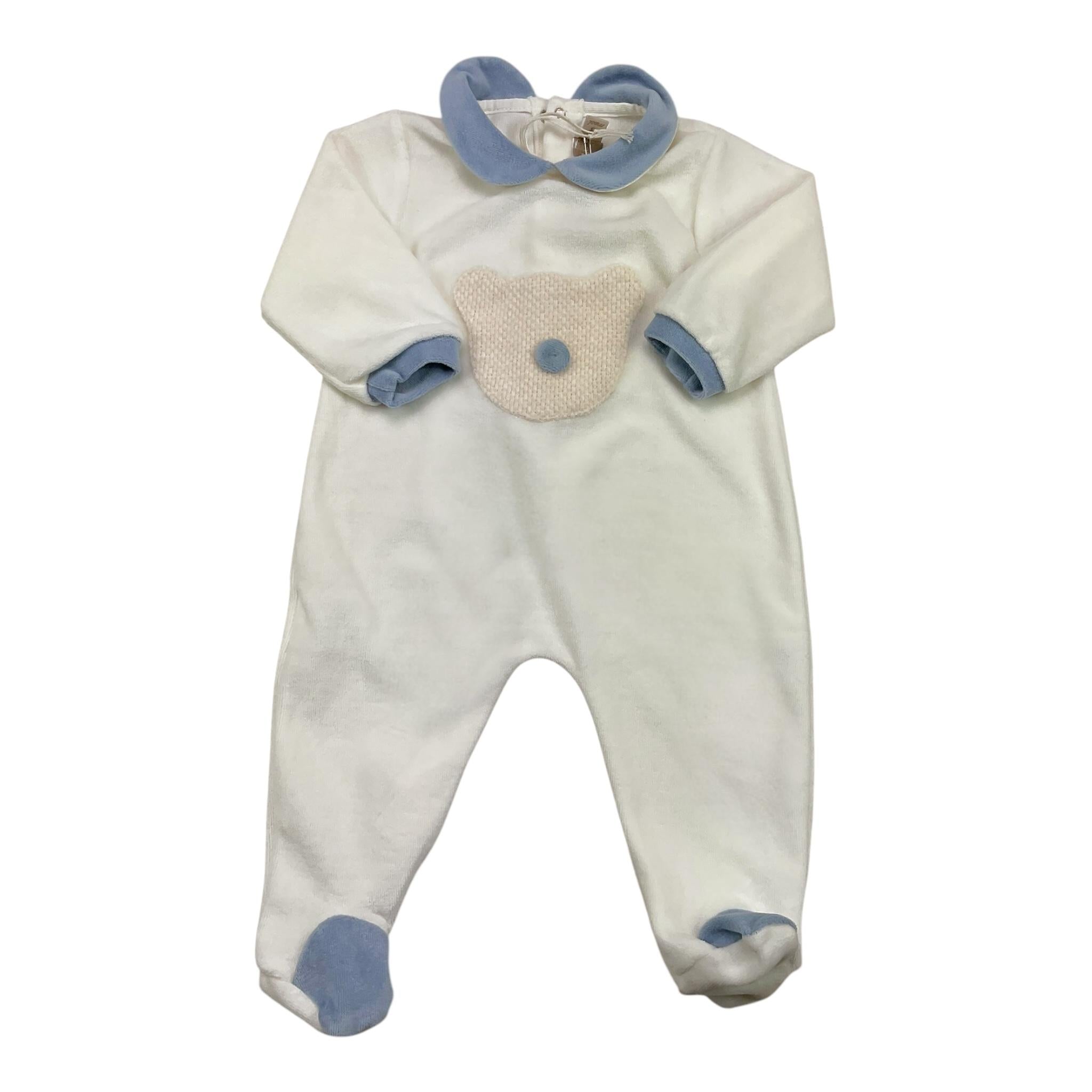 LA STUPENDERIA tutina tinta unita con profili in contrasto Panna per Neonato TBTT01 PANNA LA STUPENDERIA