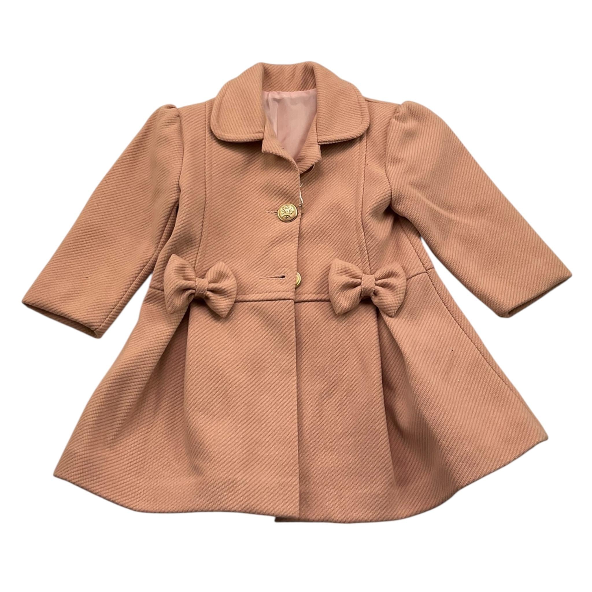 CIAO BIMBA cappotto tinta unita con fiocchi Rosa per Neonata CIAO ROSA CIAO BIMBA