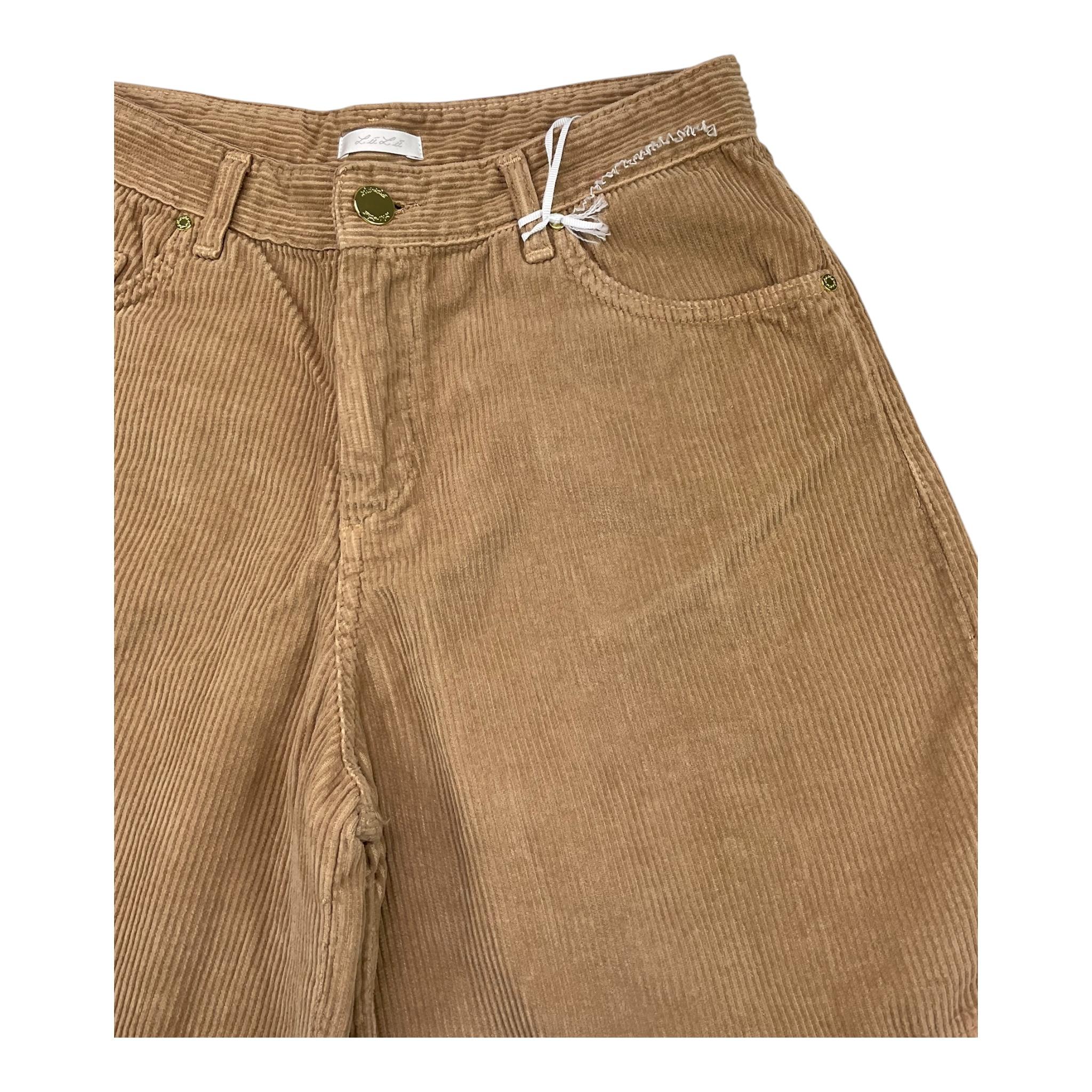 LU LU BY MISS GRANT short tinta unita a costine Beige per Bambina LL1426 BEIGE LU LU BY MISS GRANT