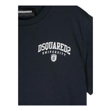 DSQUARED2 t-shirt girocollo tinta unita con stampa Blu per Bambino DQ2470 BLU DSQUARED2