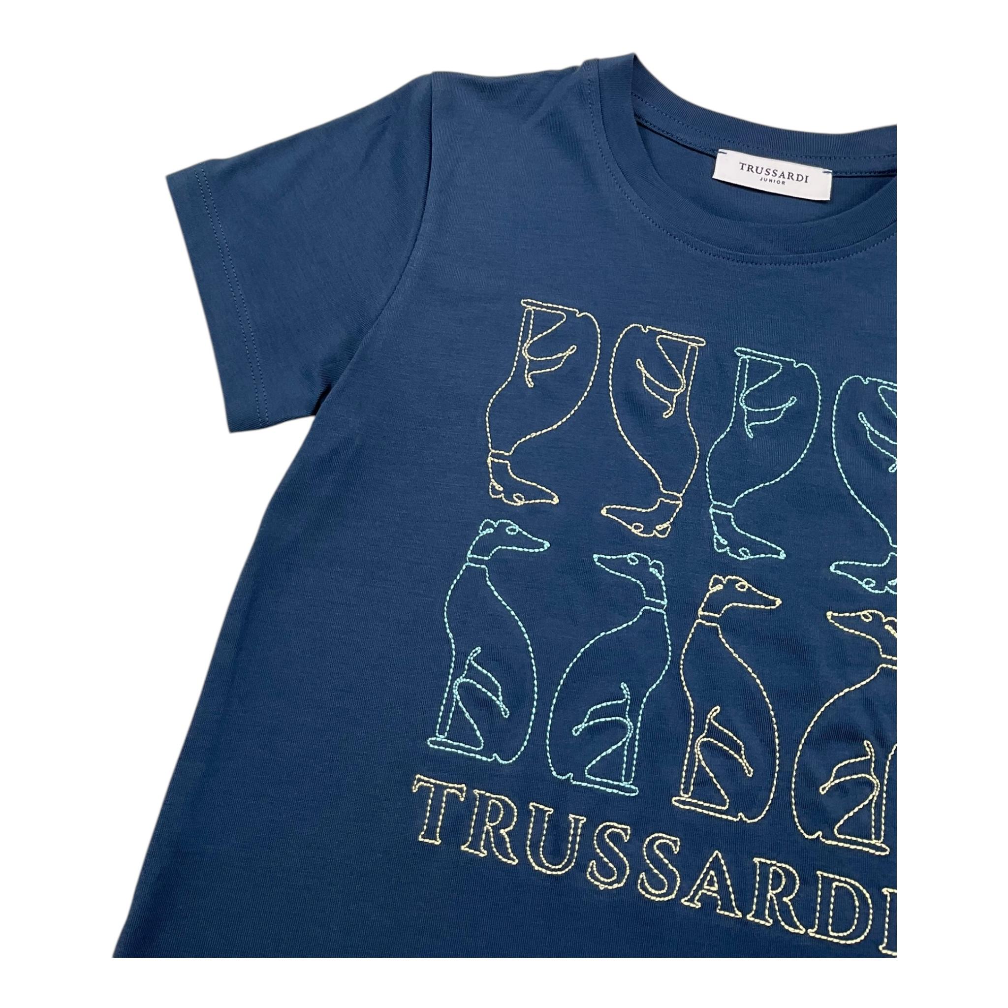 TRUSSARDI t-shirt girocollo tinta unita Blu per Bambino TGA25044 BLU TRUSSARDI