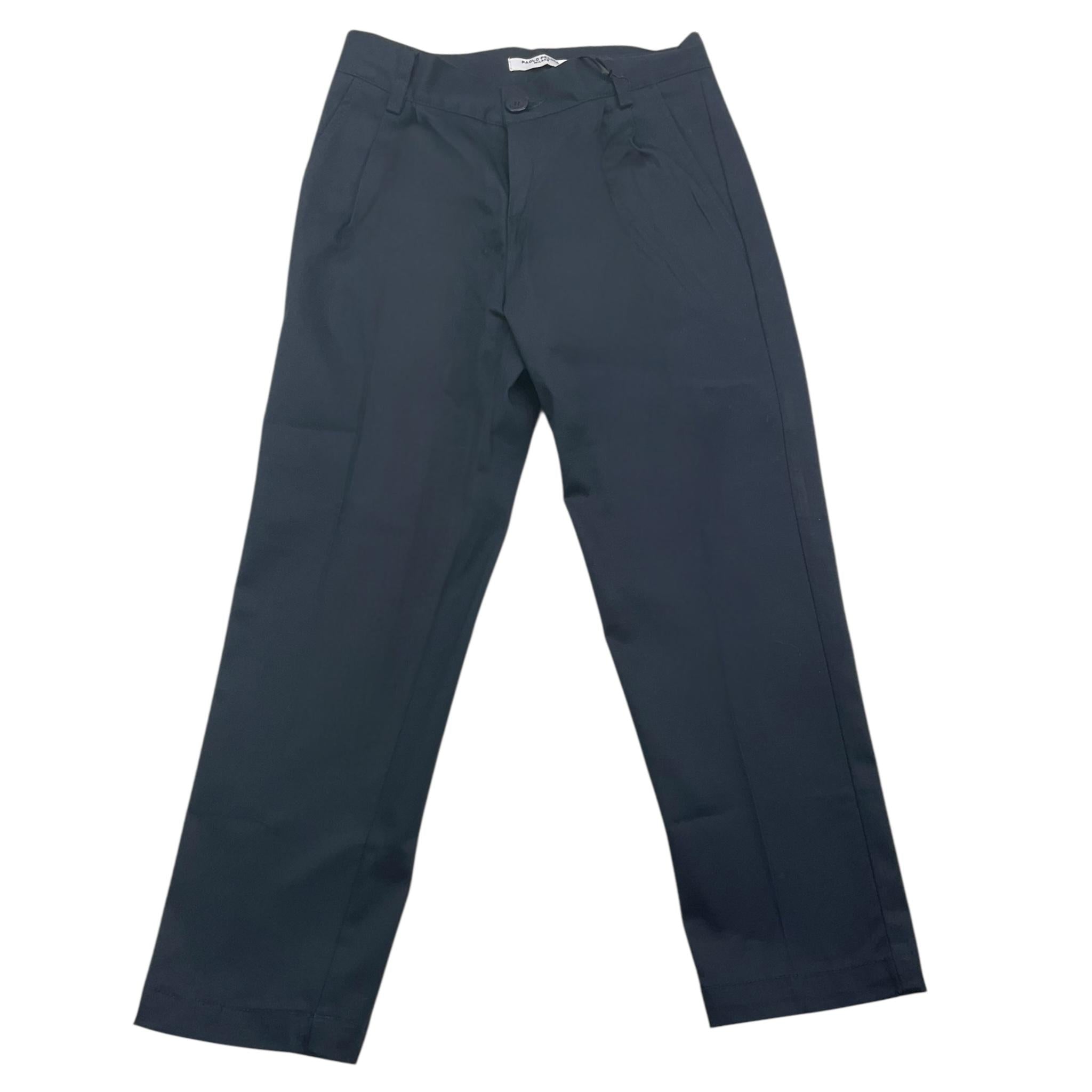 pantalone tinta unita tasche america PP4082 BLU PAOLO PECORA