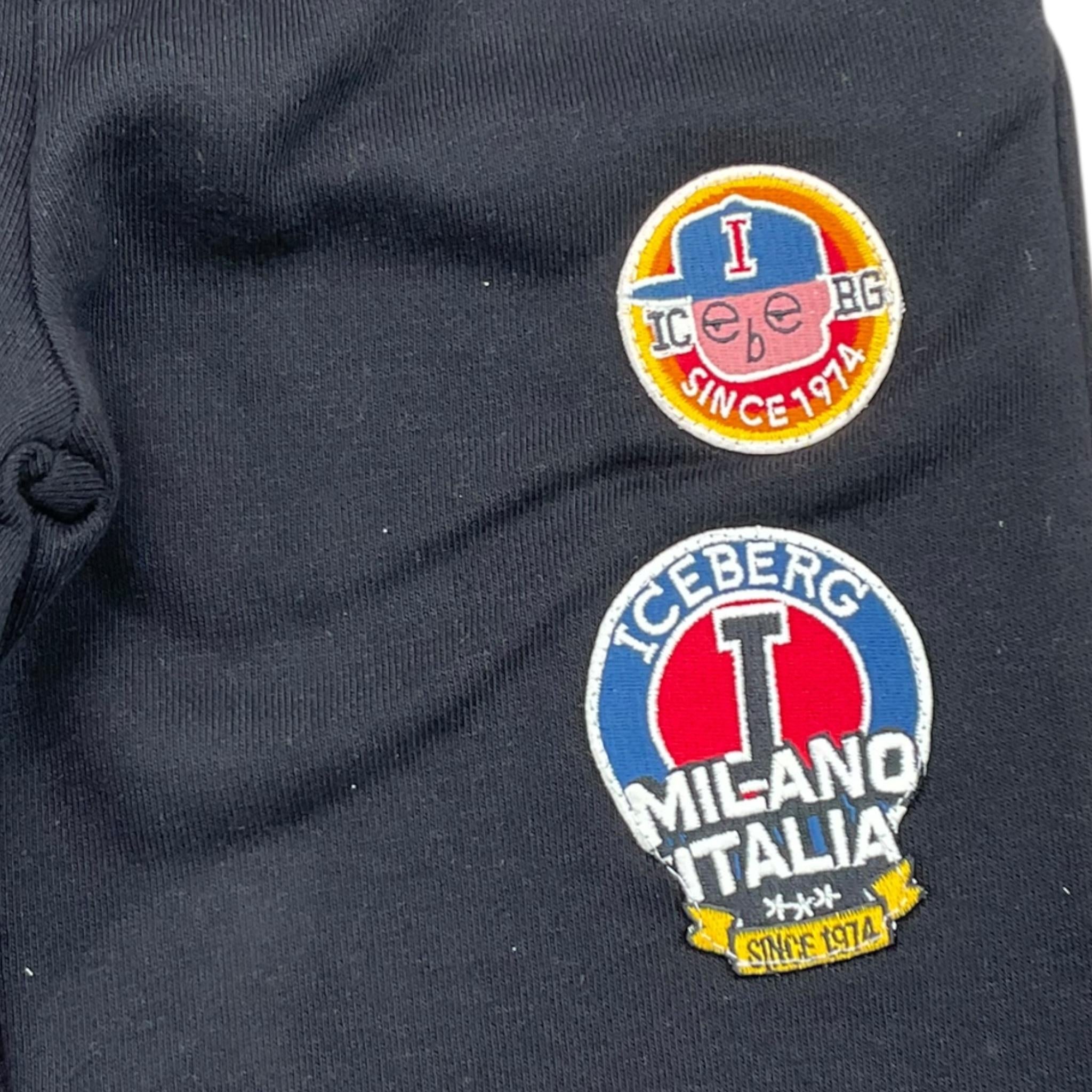 ICEBERG pantalone tuta tinta unita con ricami Nero per Bambino PFICE5311BJ NERO ICEBERG