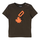 DSQUARED2 t-shirt girocollo tinta unita con logo Verde per Neonato DQ2508 VERDE DSQUARED2