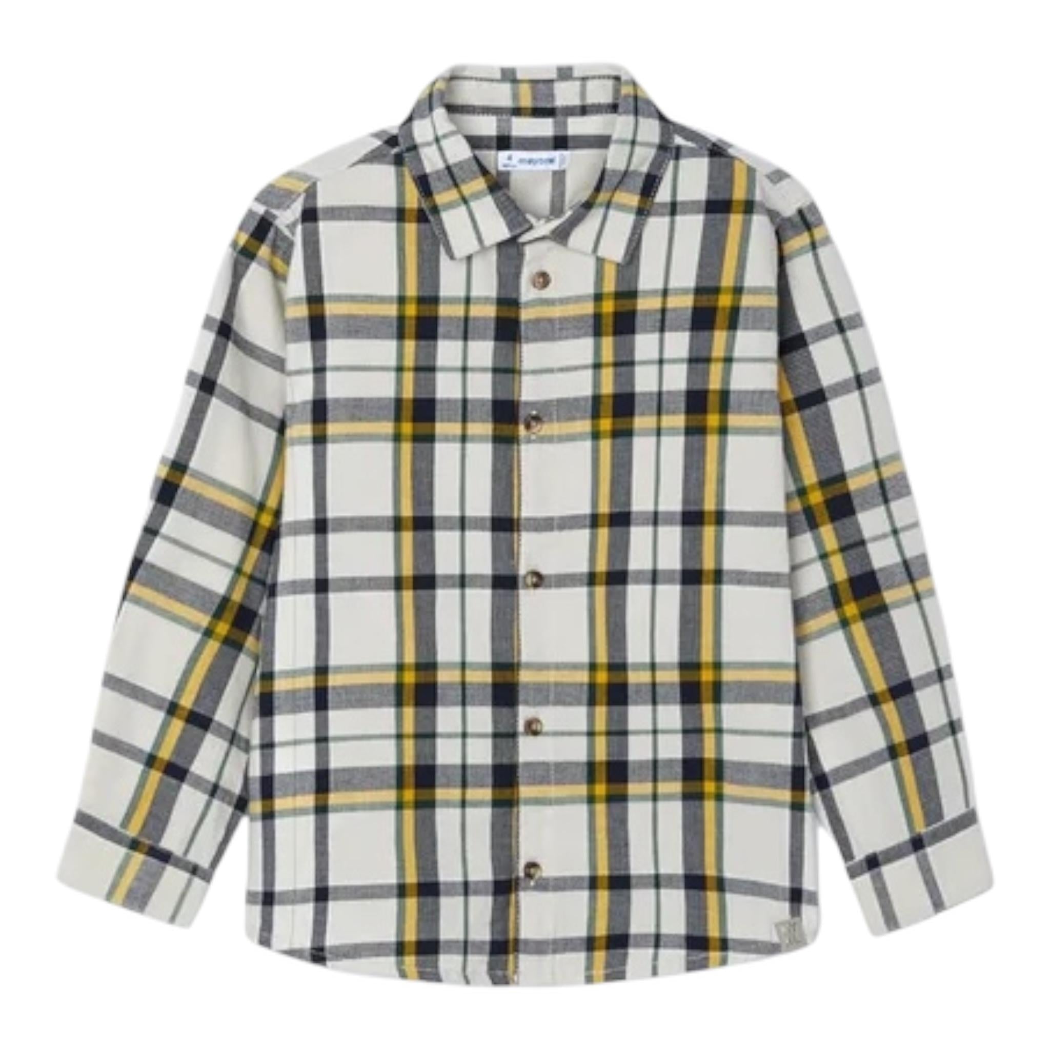 MAYORAL camicia tinta unita con fantasia a quadri Beige per Bambino 4115 BEIGE MAYORAL