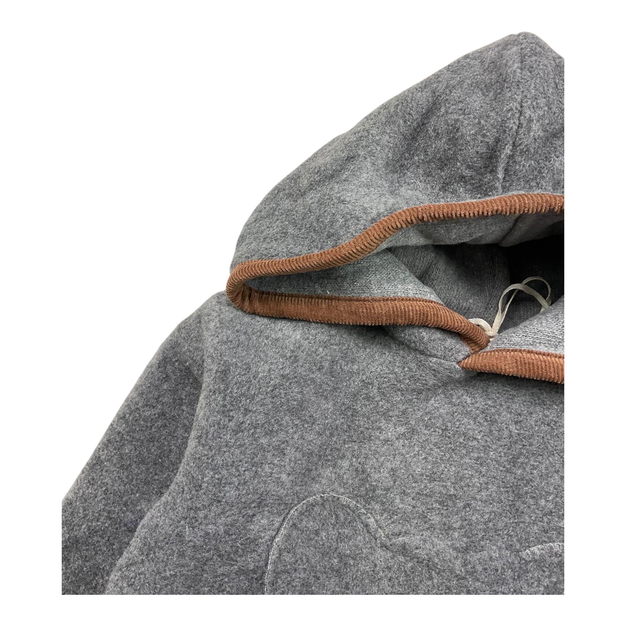 ZHOE & TOBIAH felpa chiusa con cappuccio tinta unita Grigio per Neonato WWT4 GRIGIO ZHOE & TOBIAH