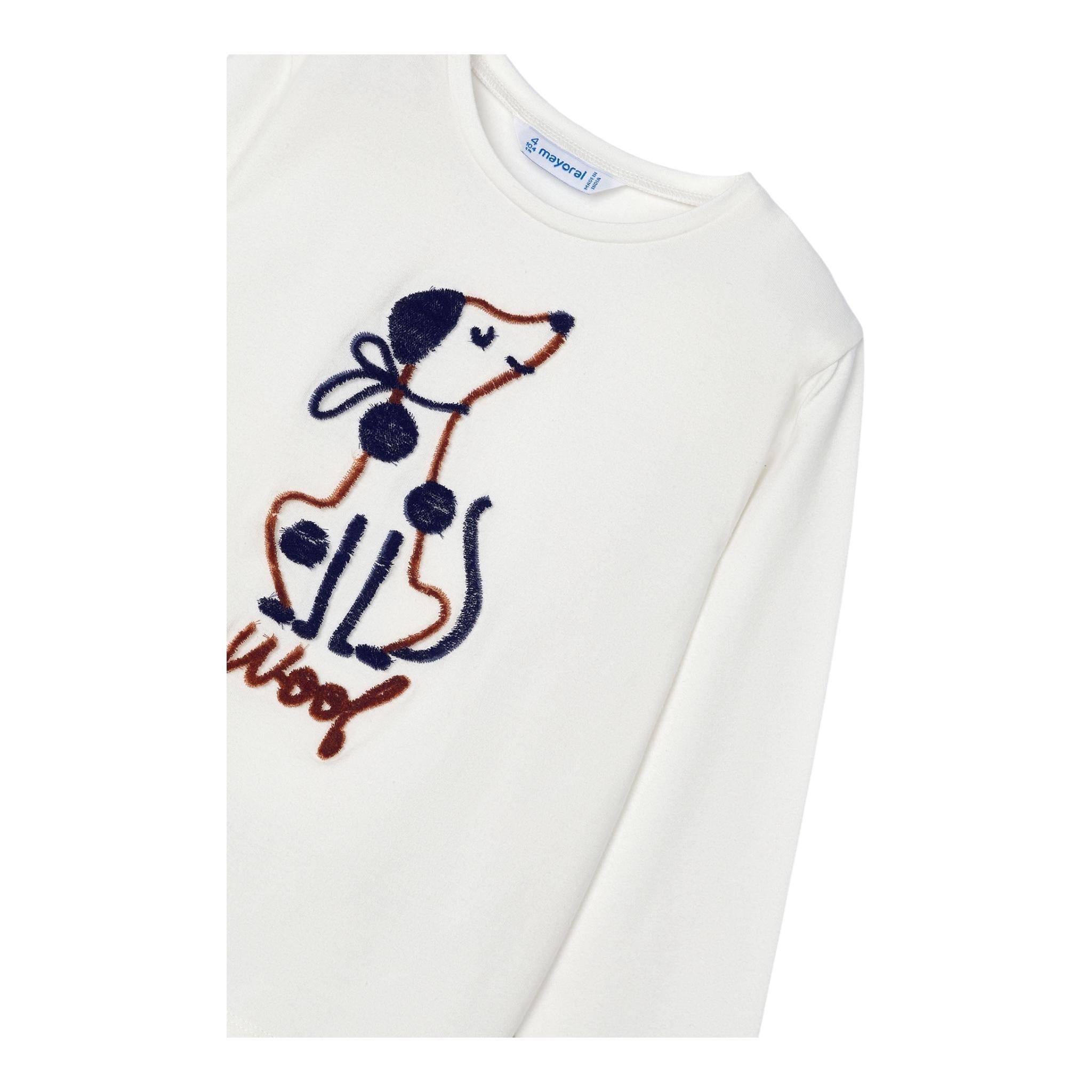 MAYORAL shirt girocollo tinta unita con stampa Bianco per Bambino 4068X BIANCO MAYORAL