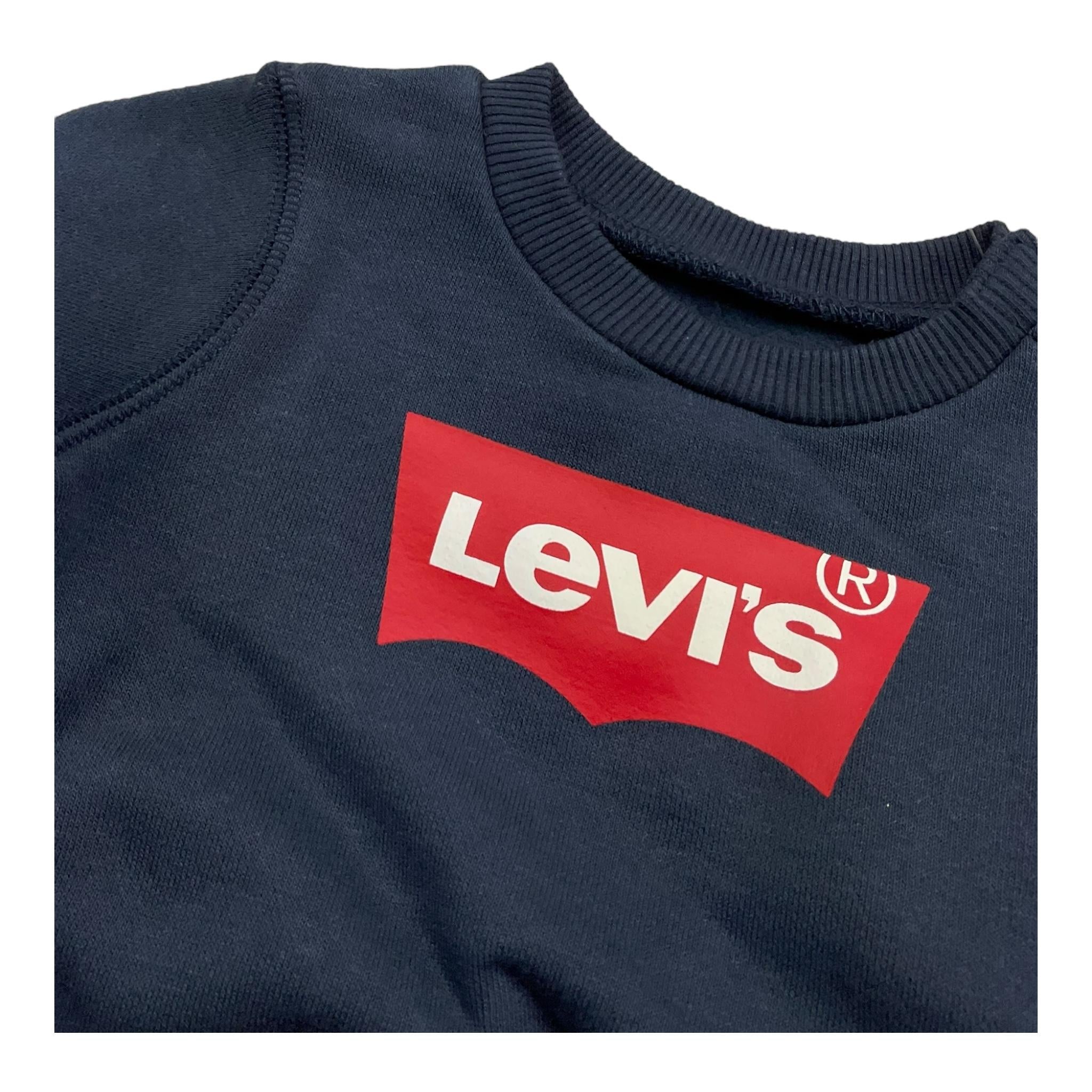 LEVI'S felpa chiusa girocollo tinta unita con stampa logo Blu per Neonato 6E9079 BLU LEVI'S