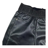 JOHN RICHMOND pantalone in ecopelle tinta unita con elastico in vita logato Nero per Neonata RGA24093LE NERO JOHN RICHMOND