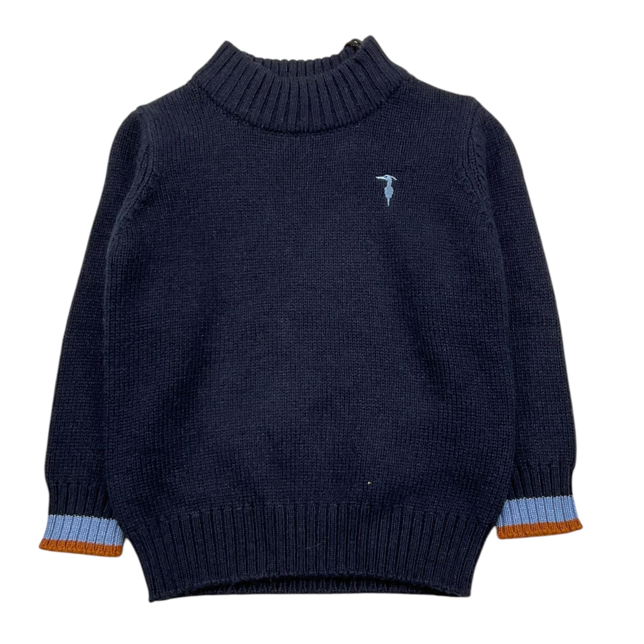 TRUSSARDI maglia mezzo collo tinta unita Blu per Neonato TIA25109MA BLU TRUSSARDI