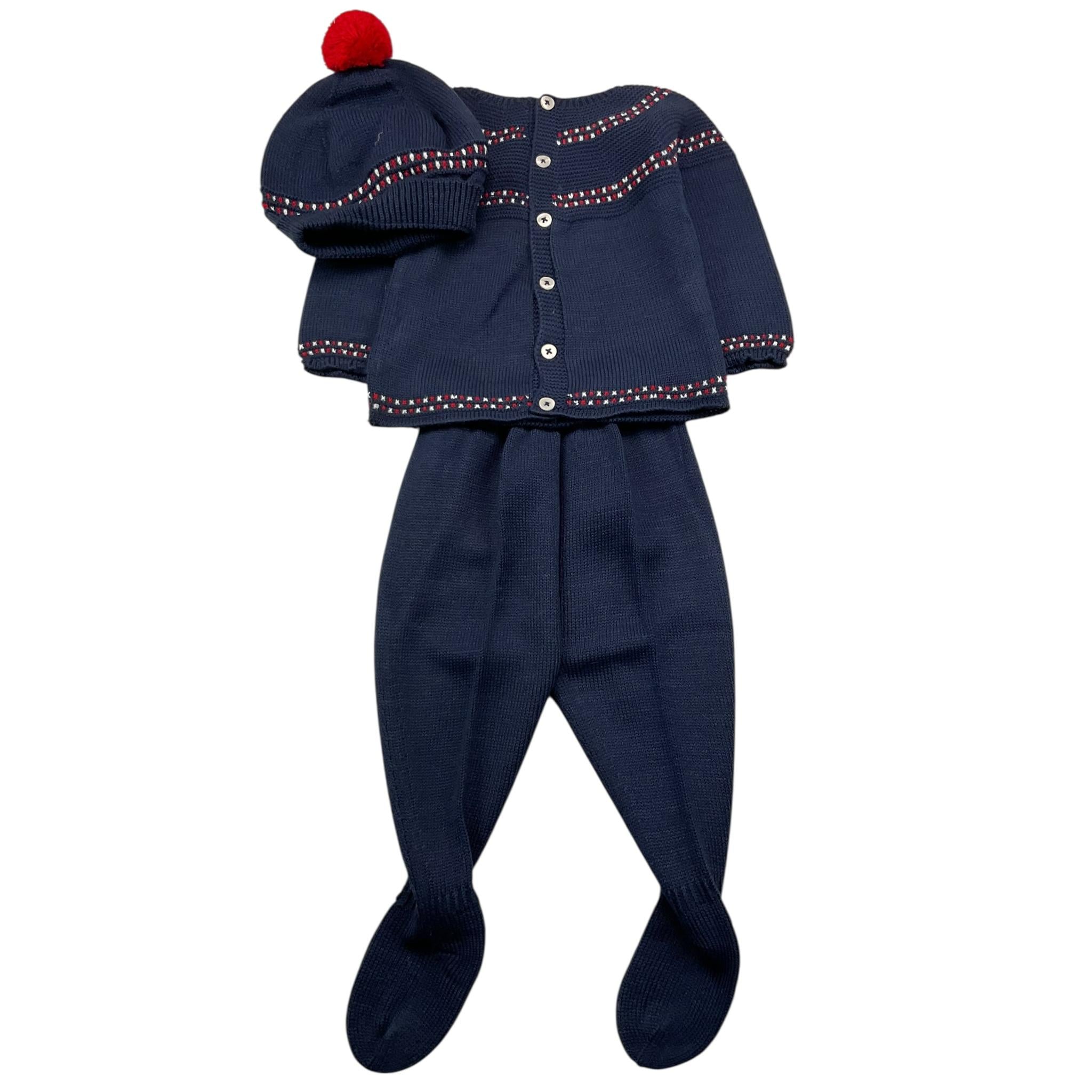 MAC ILUSIO'N completo 3 pezzi maglia-ghettina-cappello Blu per Neonata 9421 BLU MAC ILUSIO'N