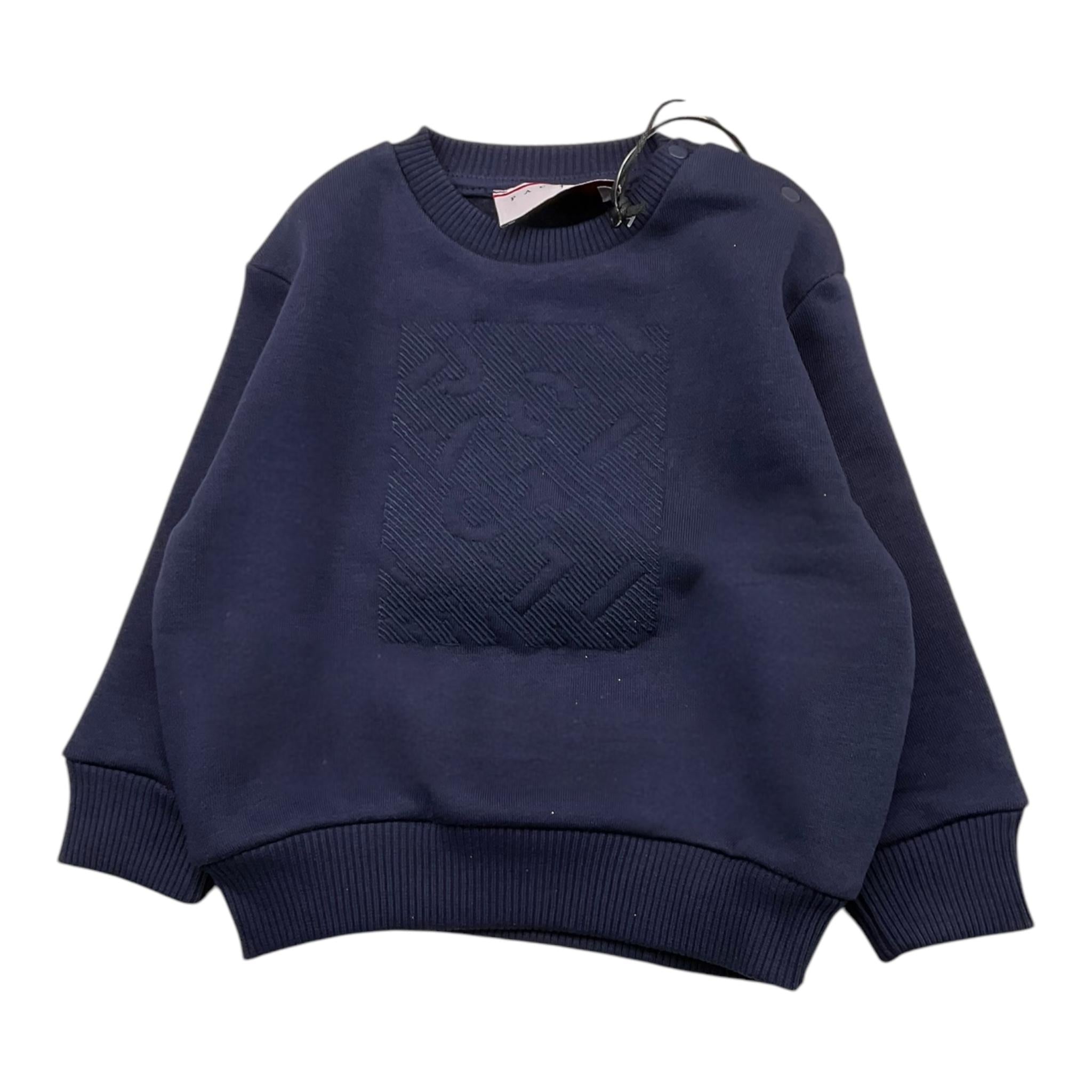 CESARE PACIOTTI felpa tinta unita girocollo con stampa Blu per Neonato MFP5352B BLU CESARE PACIOTTI