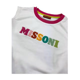 MISSONI completo 2 pezzi felpa-short tinta unita Bianco per Bambina MU3A10 BIANCO MISSONI