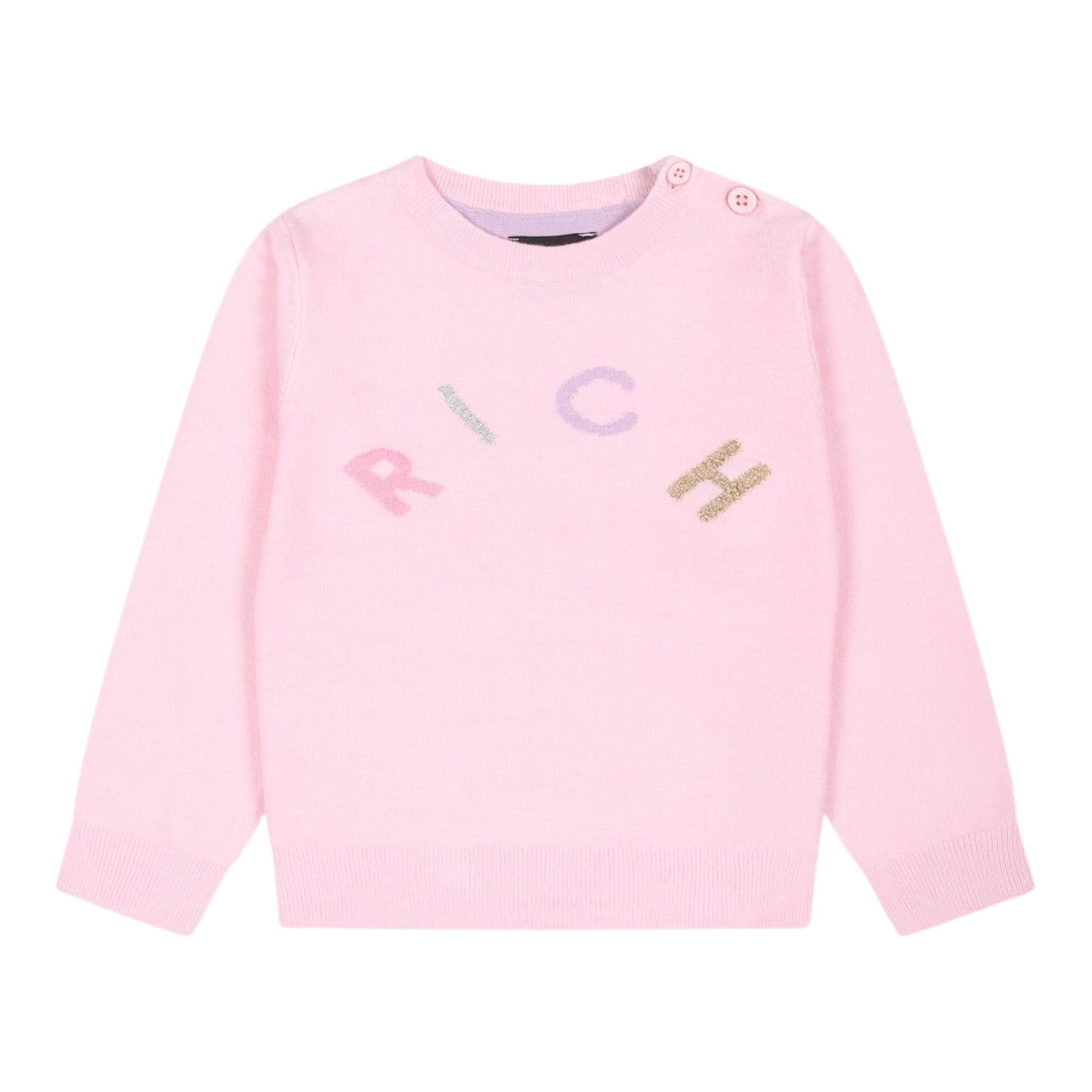 JOHN RICHMOND maglia girocollo tinta unita con stampa Rosa per Bambina RIA24057MAJ ROSA JOHN RICHMOND