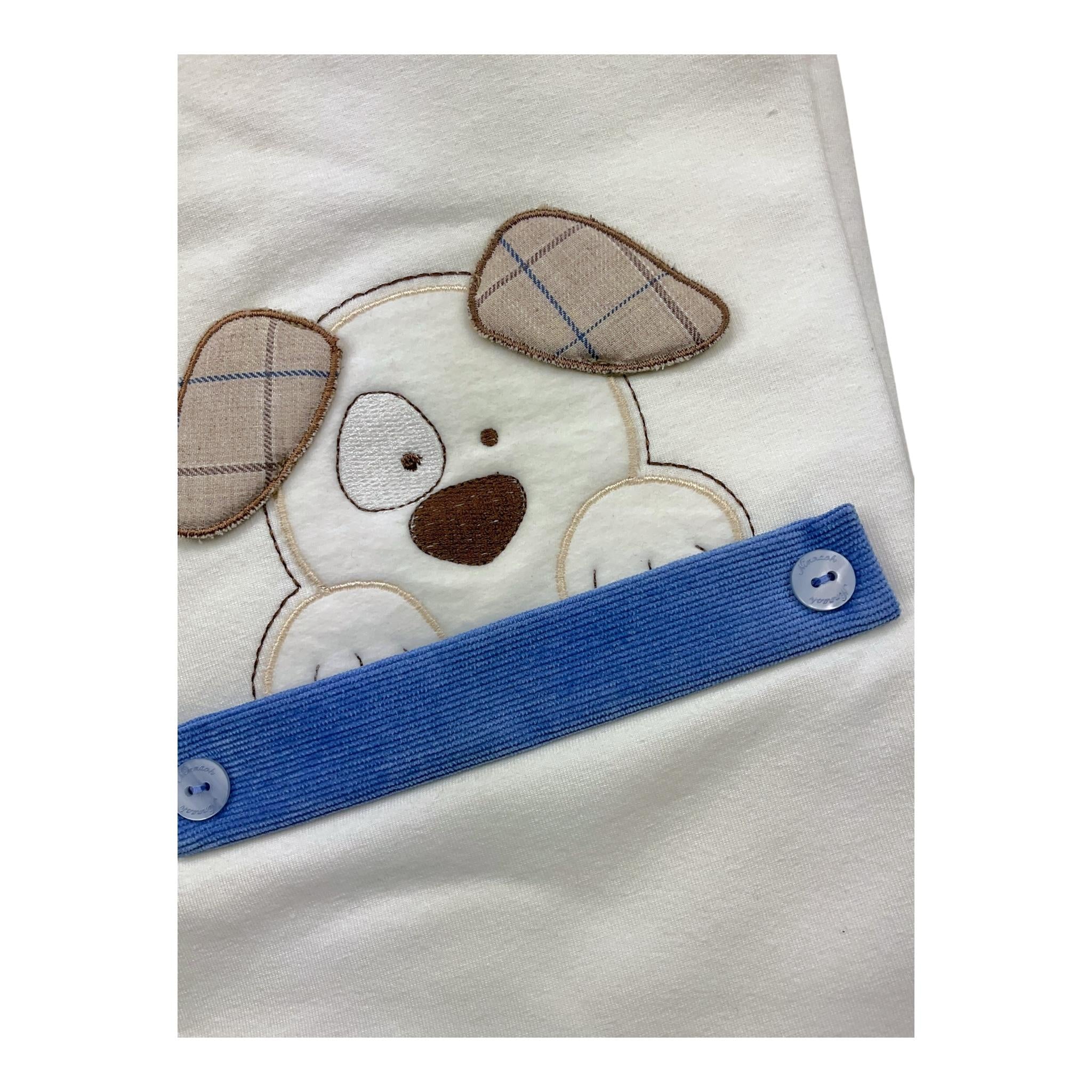NINNAOH coperta tinta unita con stampa Bianco per Neonato I23COP203 BIANCO NINNAOH