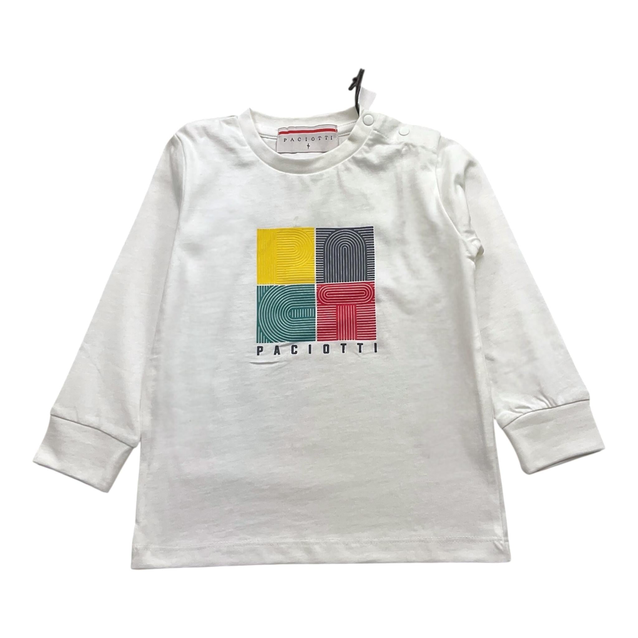 CESARE PACIOTTI shirt girocollo tinta unita con stampa in contrasto Bianco per Neonato TSP5318BN BIANCO CESARE PACIOTTI
