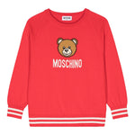 MOSCHINO maglia girocollo tinta unita con stampa orso Rosso per Neonato MYW00JXX ROSSO MOSCHINO
