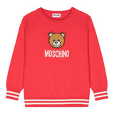 MOSCHINO maglia girocollo tinta unita con stampa orso Rosso per Neonato MYW00JXX ROSSO MOSCHINO