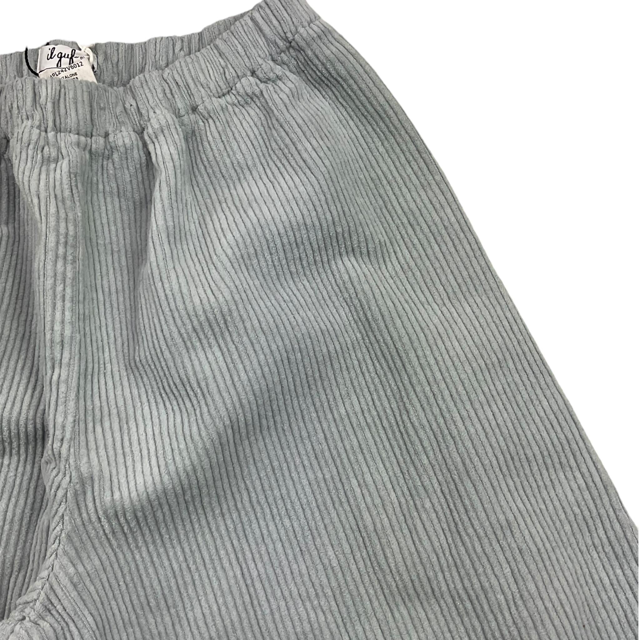 IL GUFO pantalone modello a palazzo tinta unita a costine Celeste per Bambina A24PL242V6012 CELESTE IL GUFO