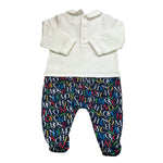 MOSCHINO tutina tinta unita con stampa Bianco per Neonato MMY06Z BIANCO MOSCHINO