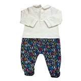 MOSCHINO tutina tinta unita con stampa Bianco per Neonato MMY06Z BIANCO MOSCHINO