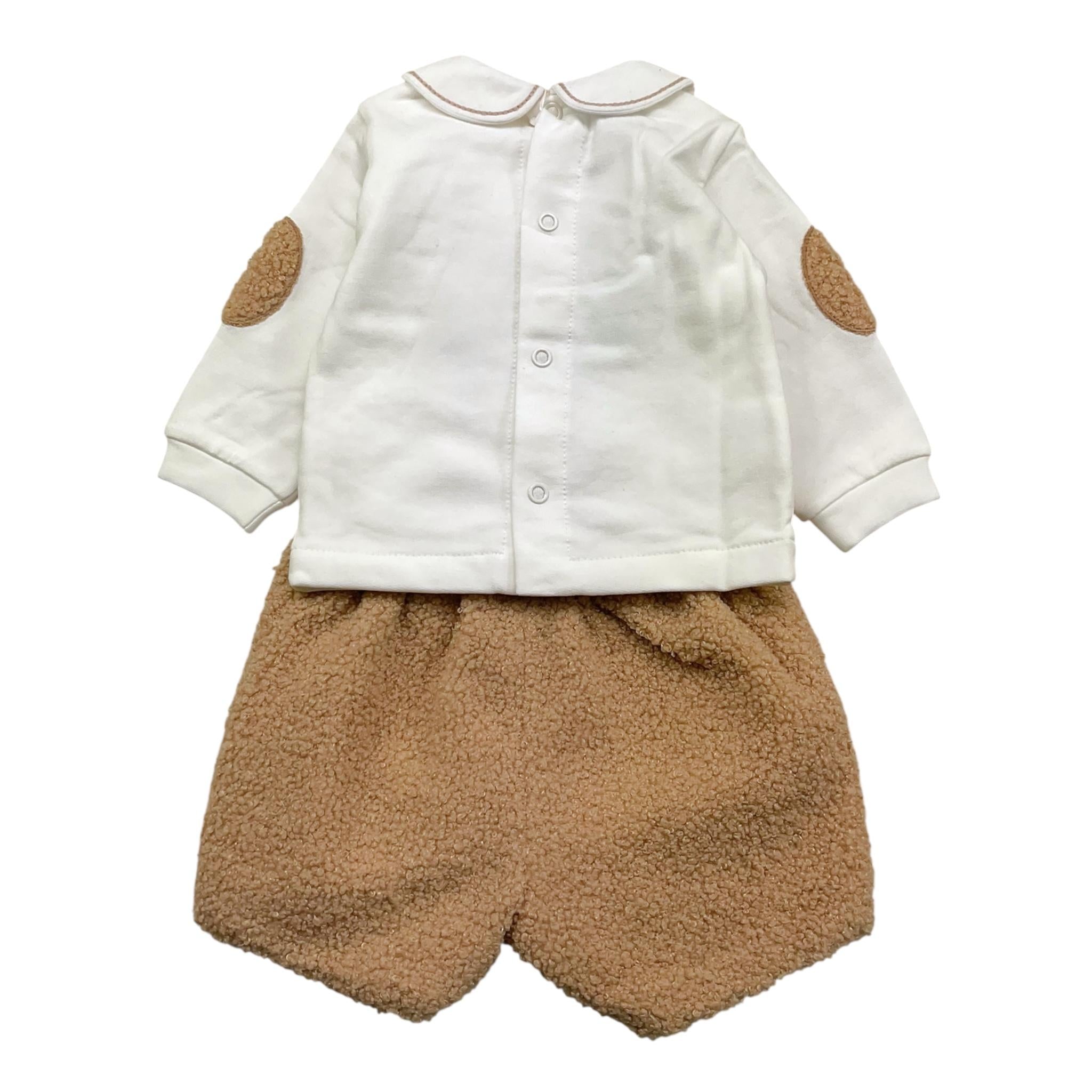 MARLU' completo 2pz shirt-salopette bicolore Bianco per Neonata IB6130XX BIANCO MARLU'
