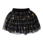 SARABANDA gonna tinta unita con fantasia e tulle Nero per Bambina A261J NERO SARABANDA