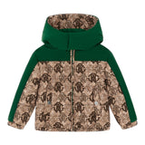 ROBERTO CAVALLI giubbino bicolore con cappuccio e stampe Beige/verde per Neonato TJT420 BEIGE/VERDE ROBERTO CAVALLI
