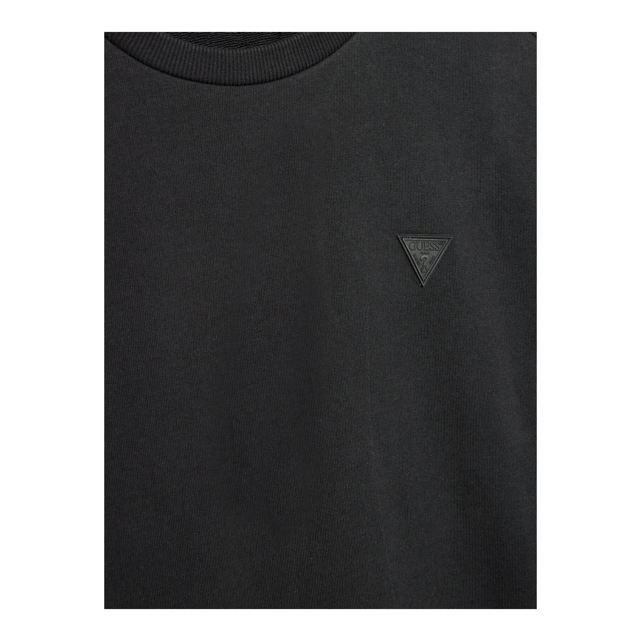 GUESS felpa chiusa girocollo tinta unita con logo Nero per Bambino L4YQ05KAD73X NERO GUESS