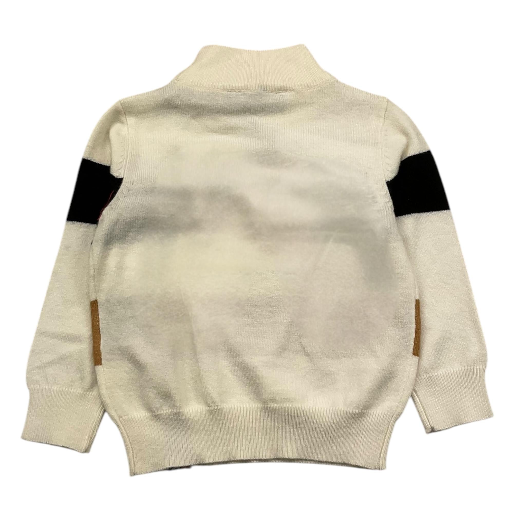TRUSSARDI maglia mezzo collo tinta unita fantasia Panna per Neonato TIA25069 PANNA TRUSSARDI