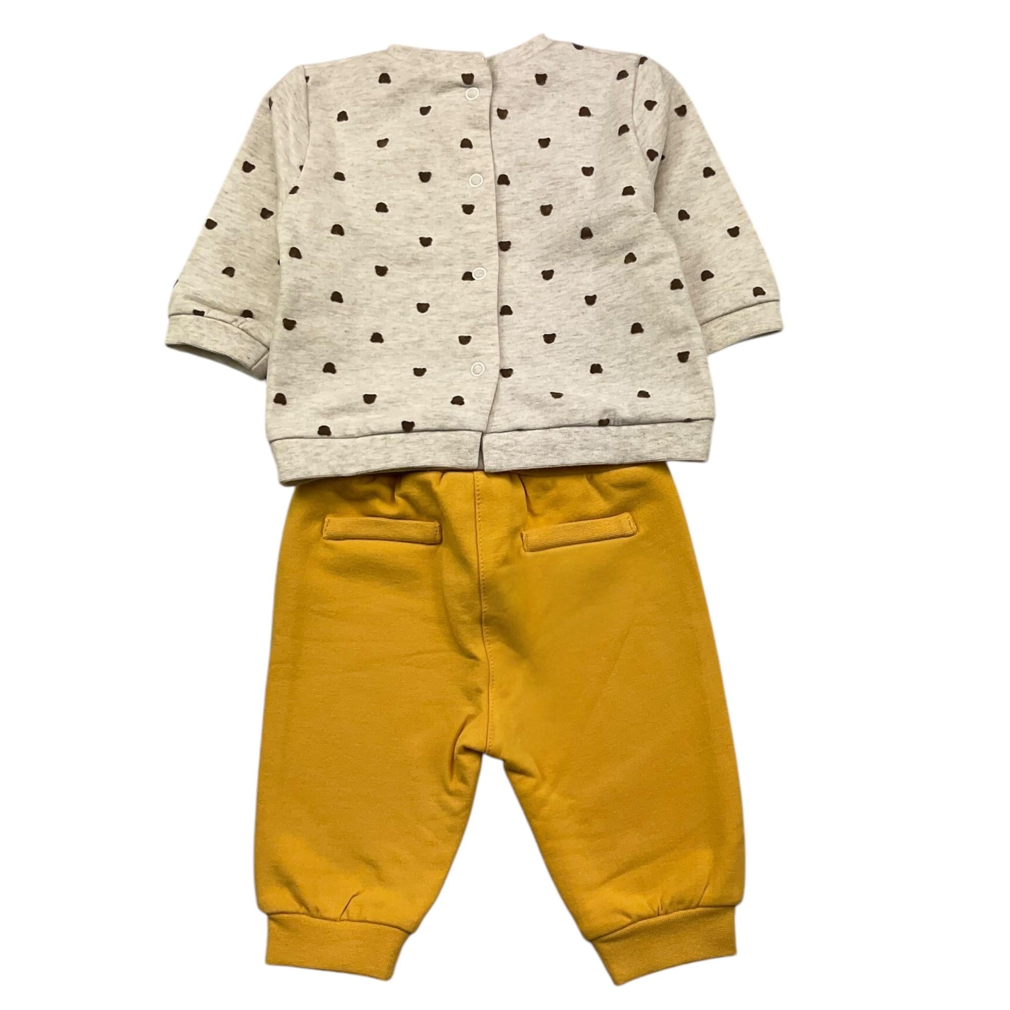 MAYORAL completo 2 pezzi felpa-pantalone bicolore Beige/giallo per Neonato CMMY BEIGE/GIALLO MAYORAL